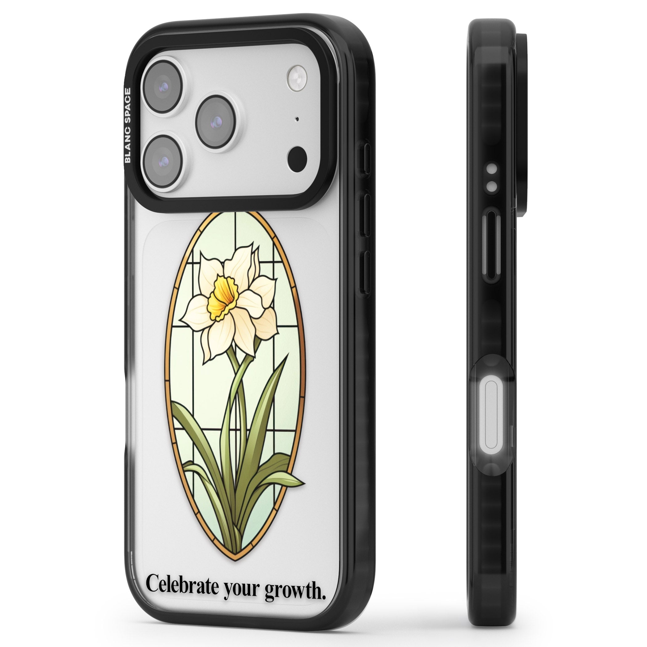 Celebrate Your Growth iPhone 17 Pro Impact Black Phone Case Side Profile