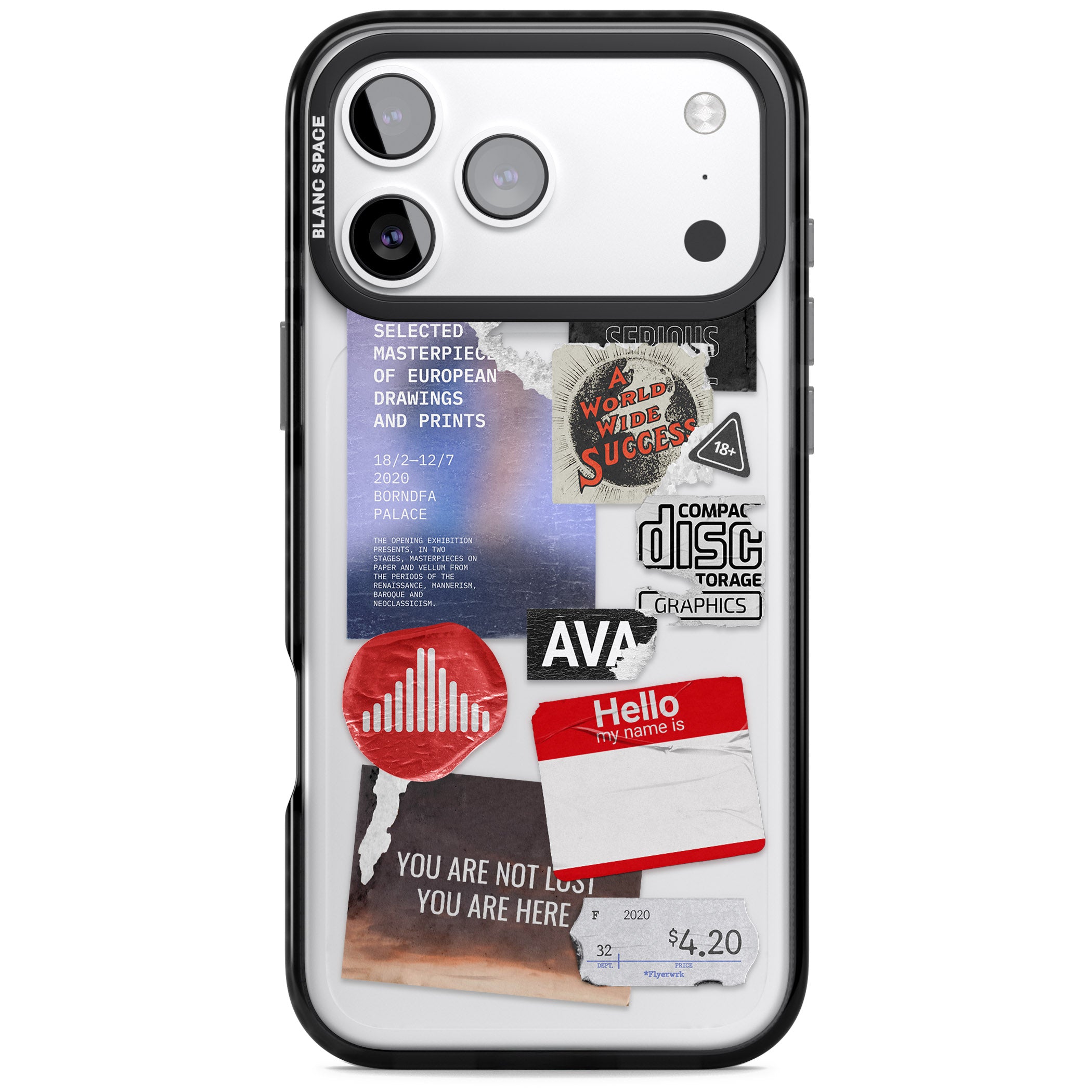 Red & Black Sticker Mix iPhone 17 Pro Max Impact Black Phone Case