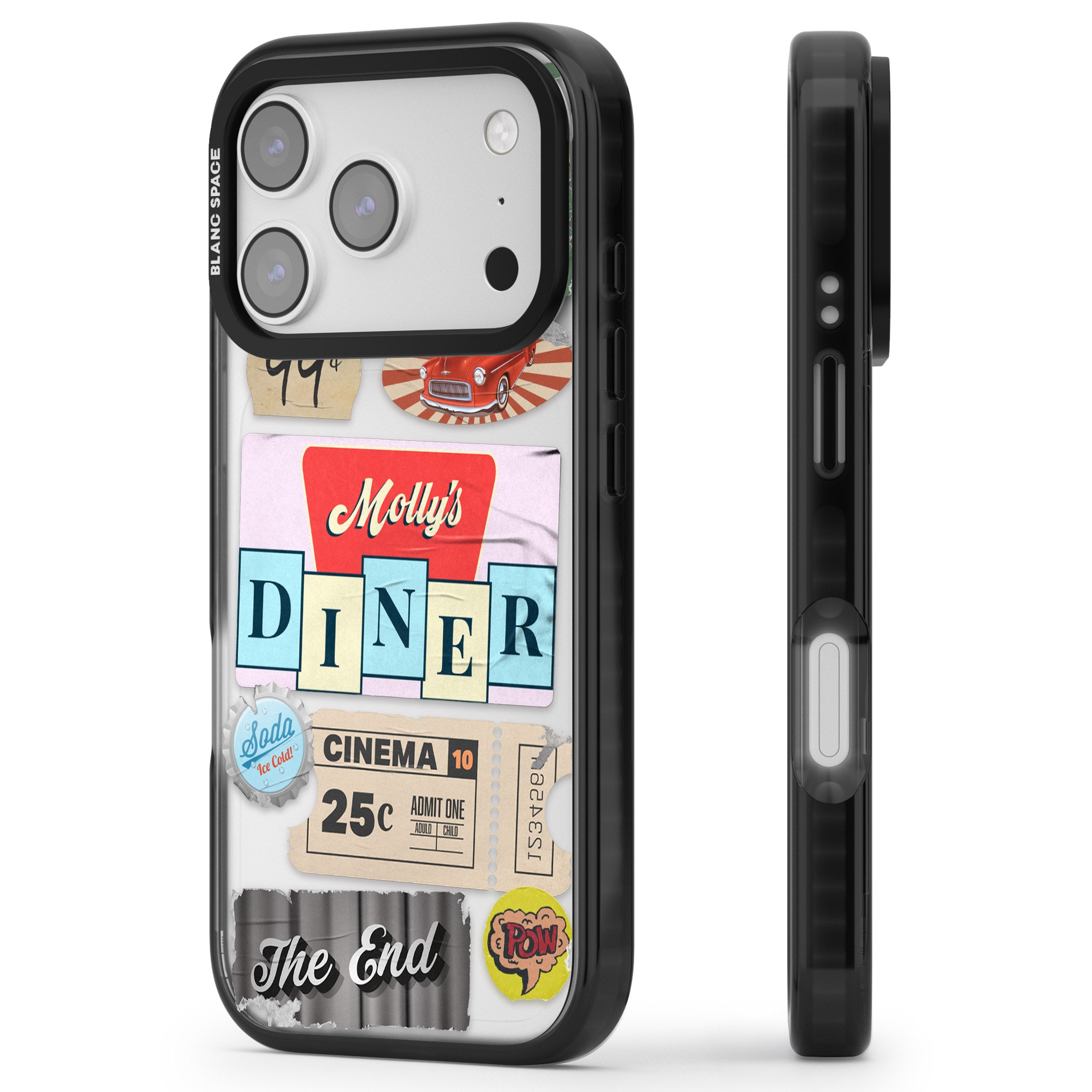 Nifty Fifties Swing iPhone 17 Pro Impact Black Phone Case Side Profile
