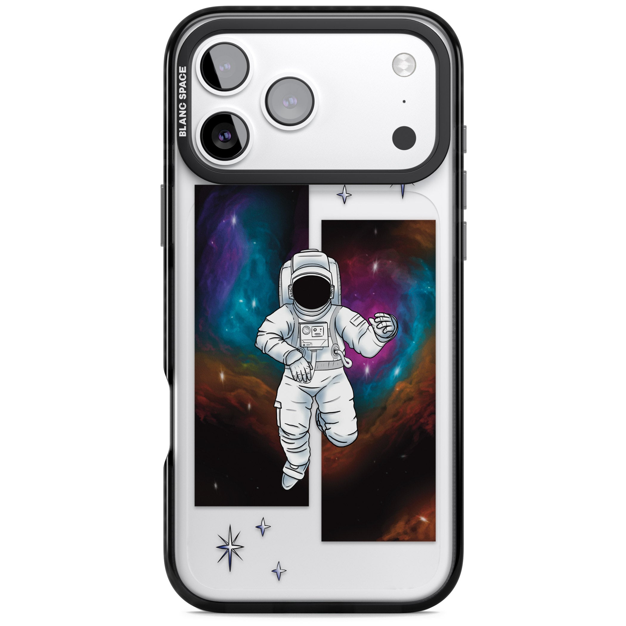 Escape The Nebula iPhone 17 Pro Impact Black Phone Case