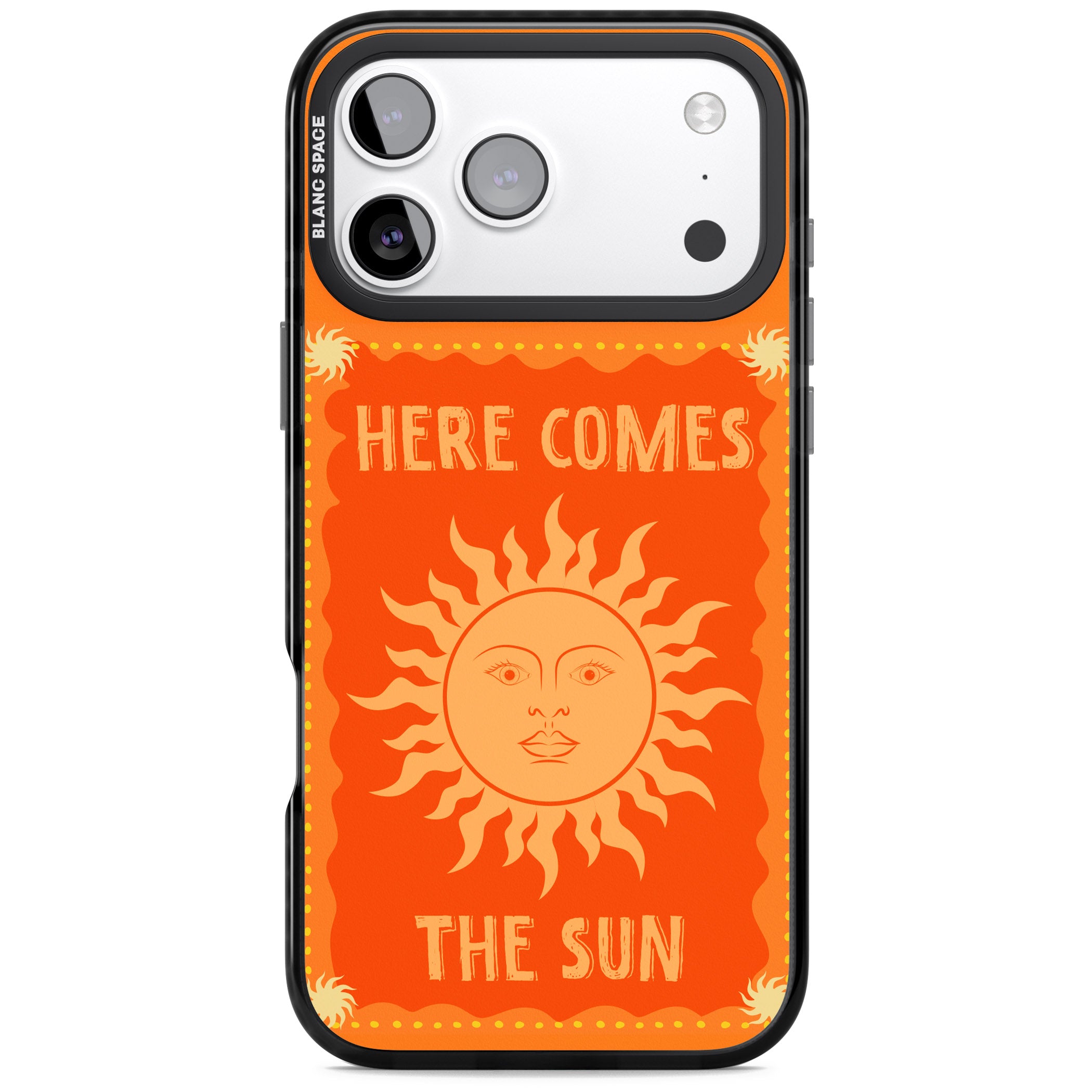 Retro Here Comes The Sun iPhone 17 Pro Impact Black Phone Case