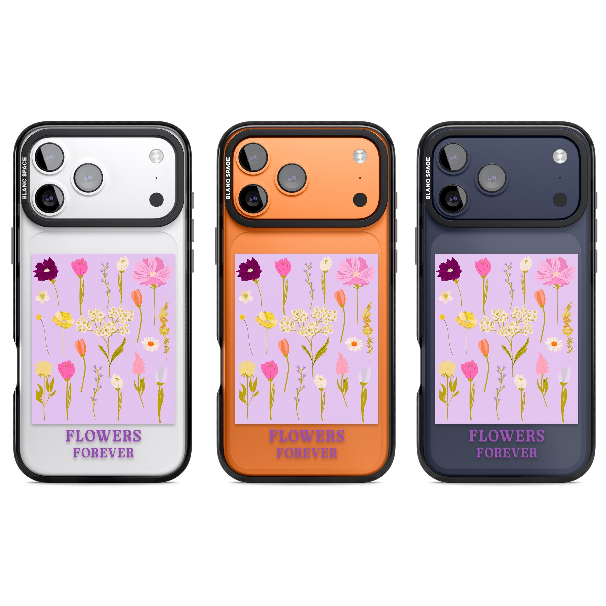 Flowers Forever iPhone 17 Pro Impact Black Phone Case APT Impact Protection