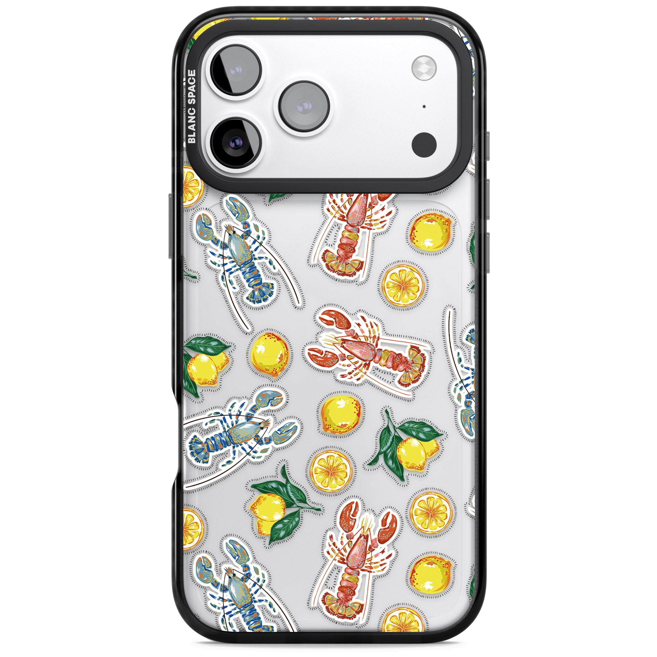 Lemons & Lobsters iPhone 17 Pro Impact Black Phone Case