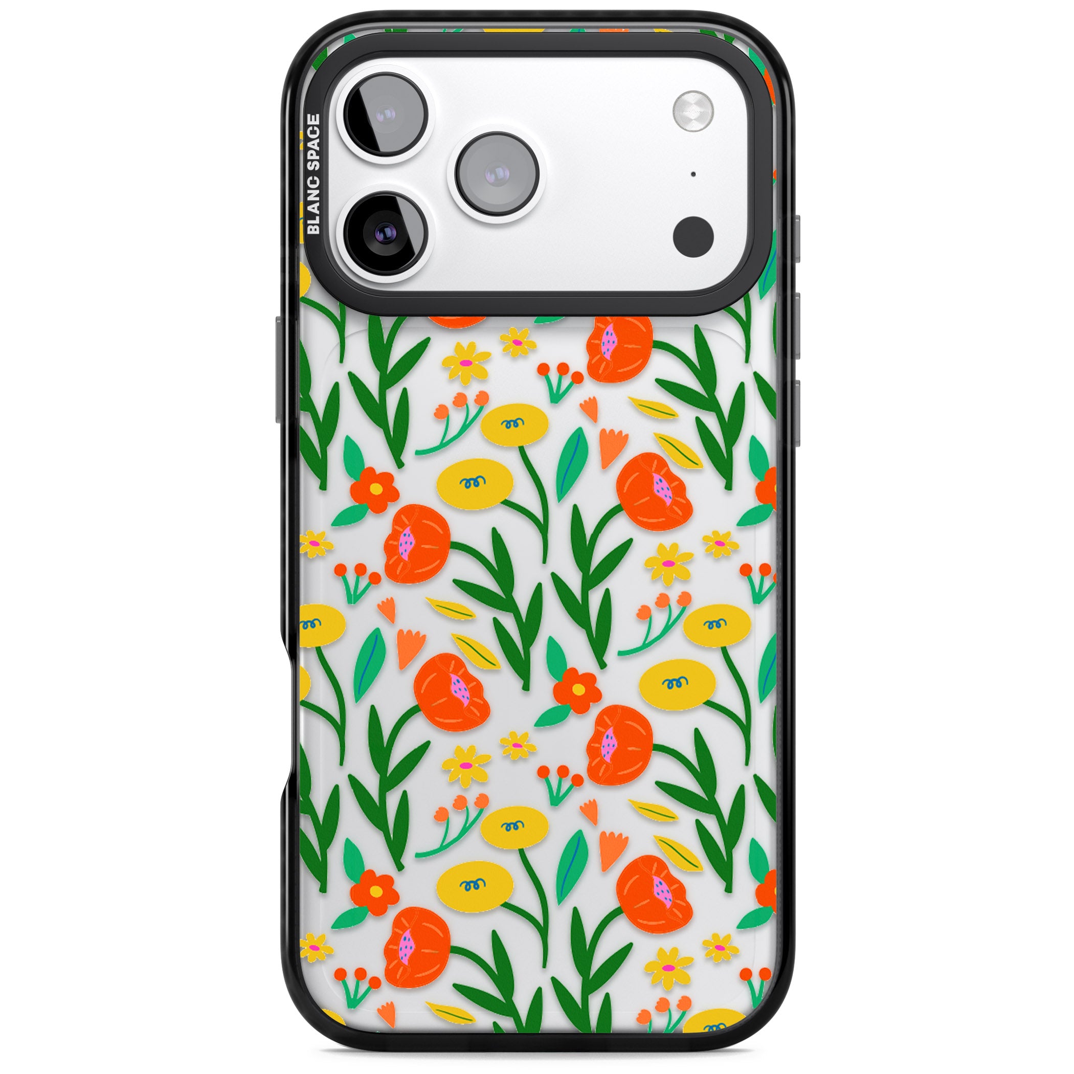 Summer Flower Fiesta iPhone 17 Pro Max Impact Black Phone Case