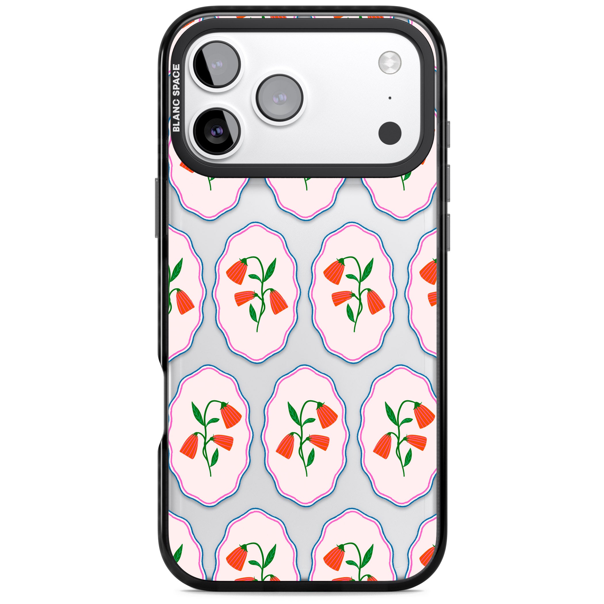 Rose Stamps iPhone 17 Pro Impact Black Phone Case
