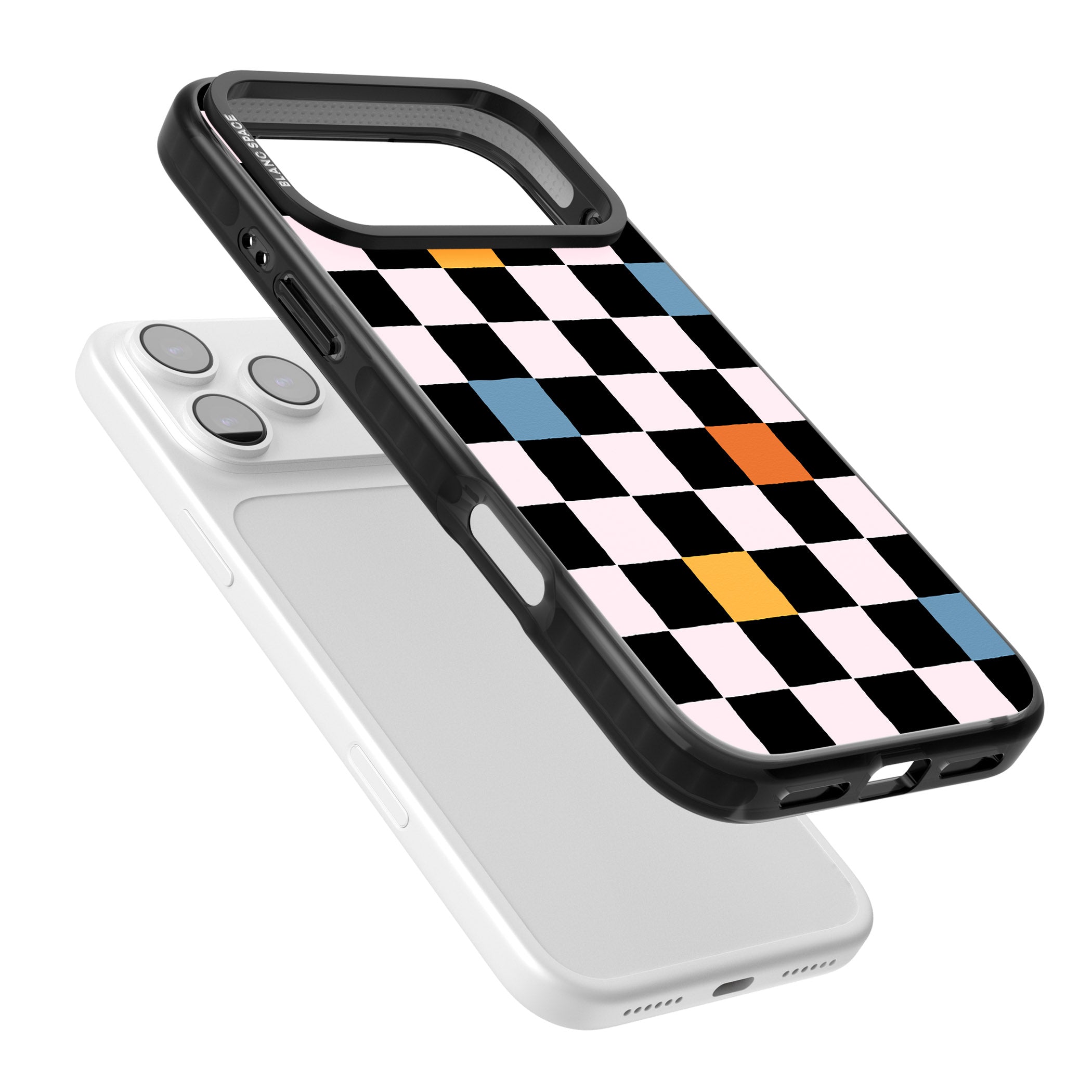 Vibrant Retro Checkered iPhone 17 Pro Impact Black Phone Case Colours