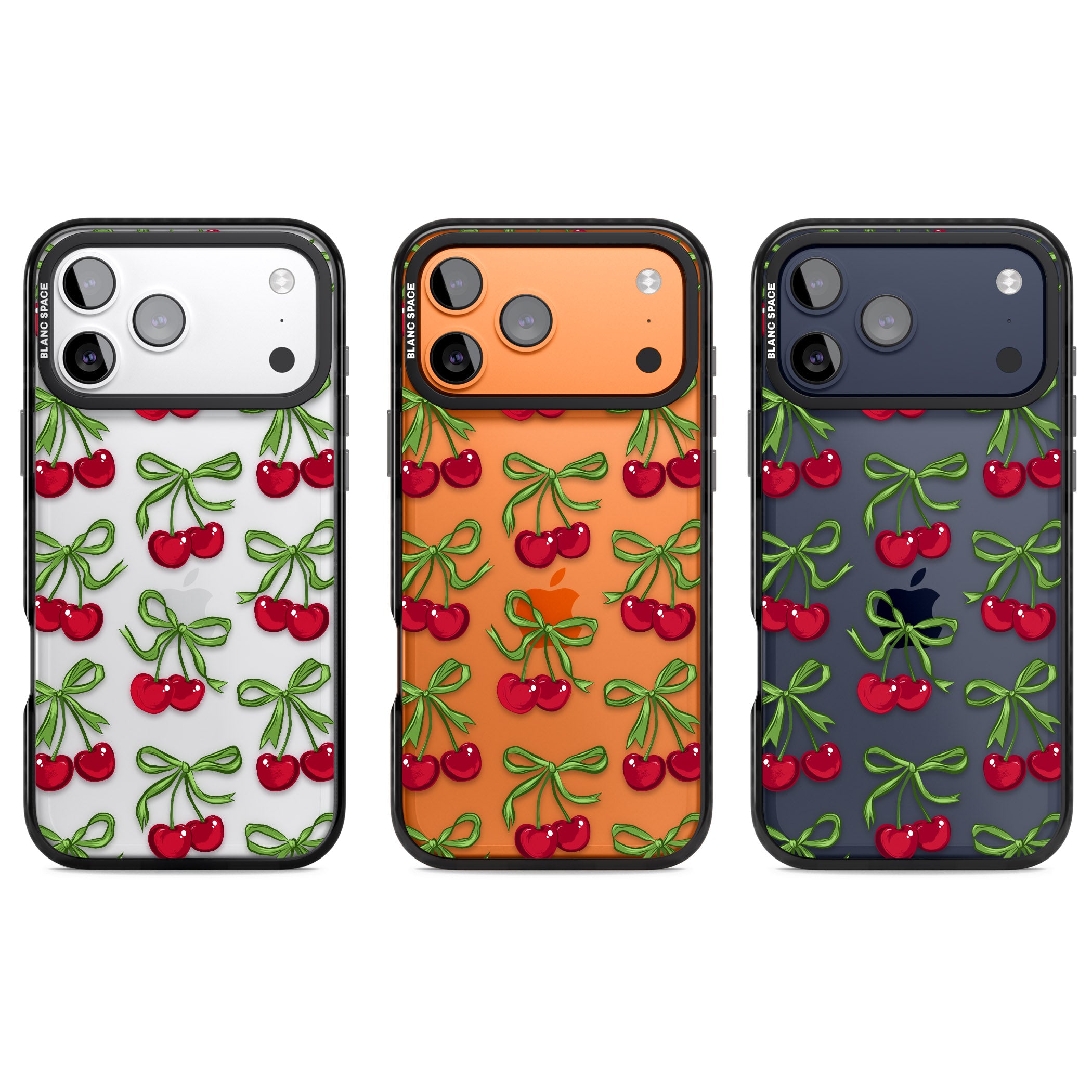 Cherry Bows iPhone 17 Pro Impact Black Phone Case APT Impact Protection