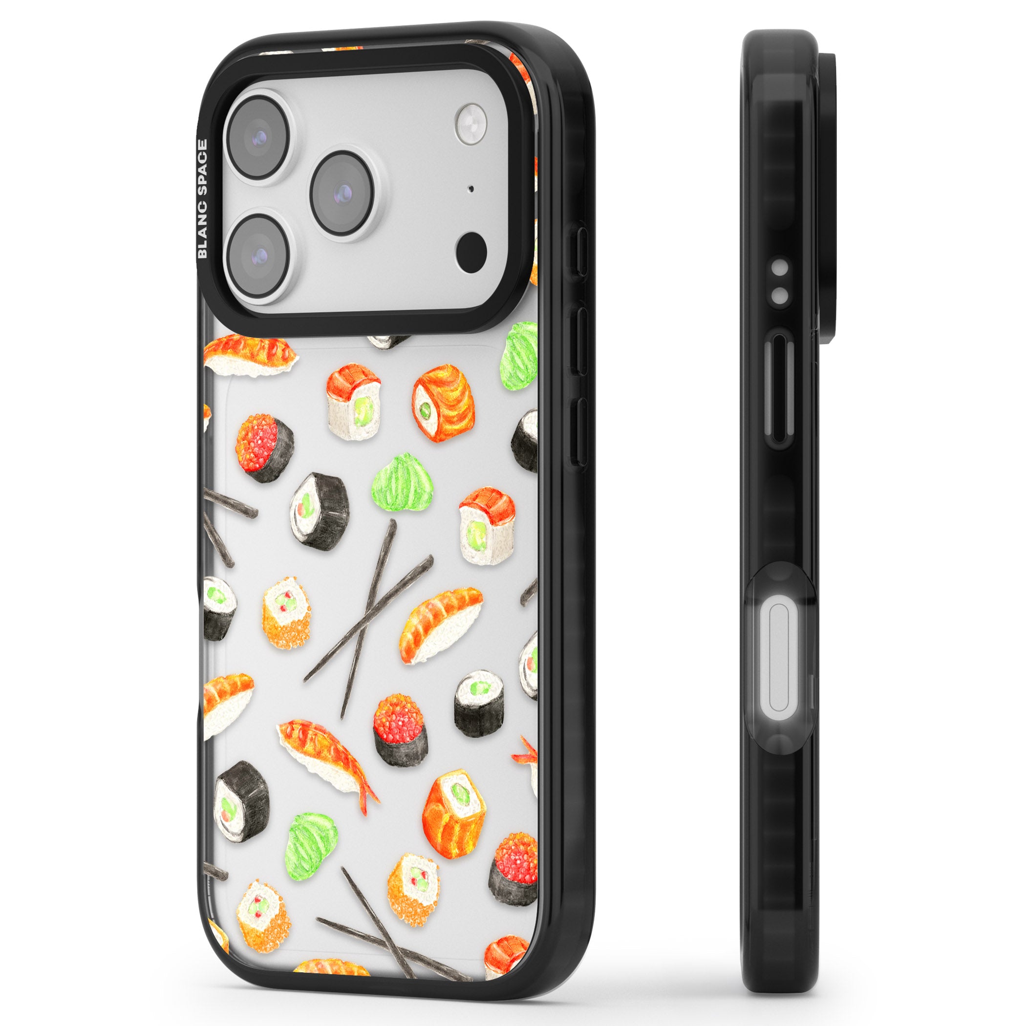 Sushi iPhone 17 Pro Impact Black Phone Case Side Profile