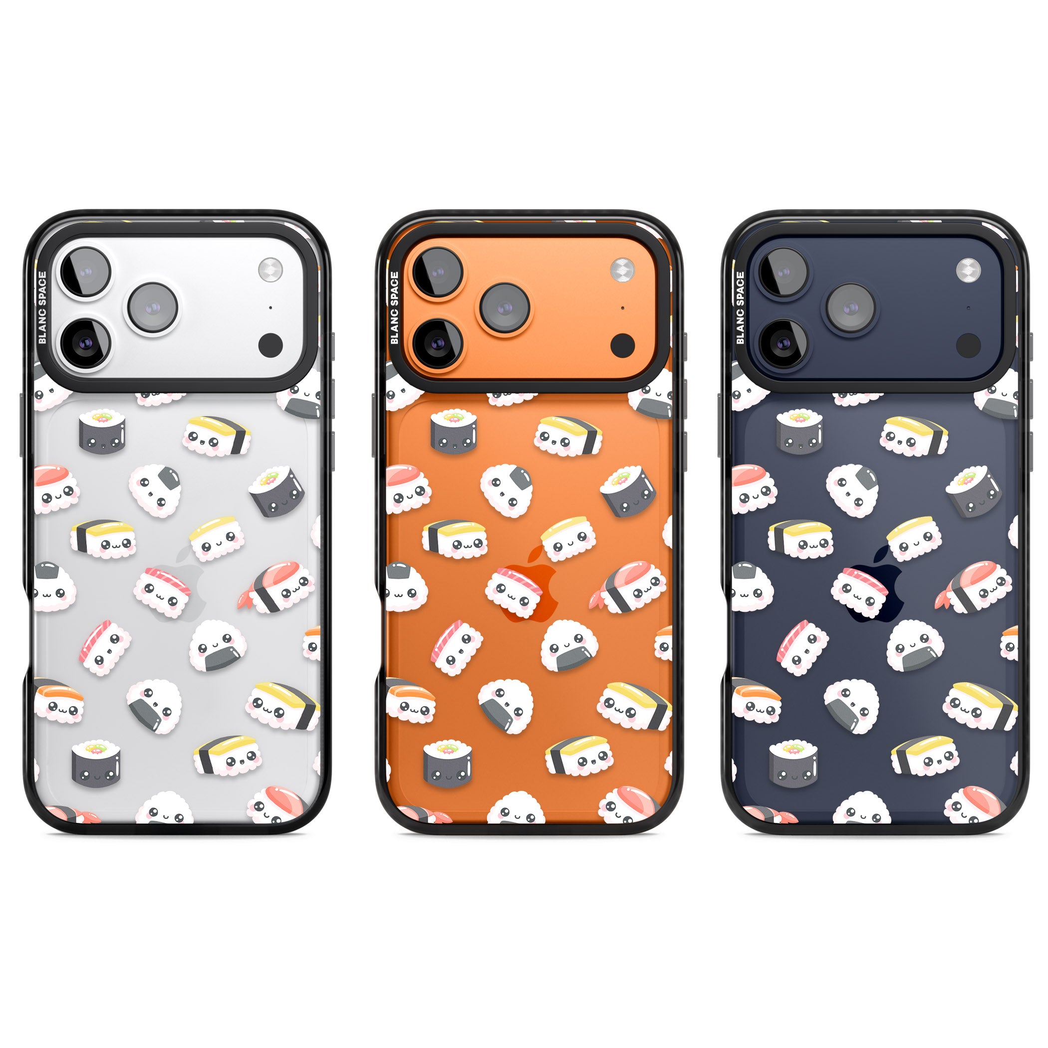 Kawaii Sushi iPhone 17 Pro Impact Black Phone Case APT Impact Protection