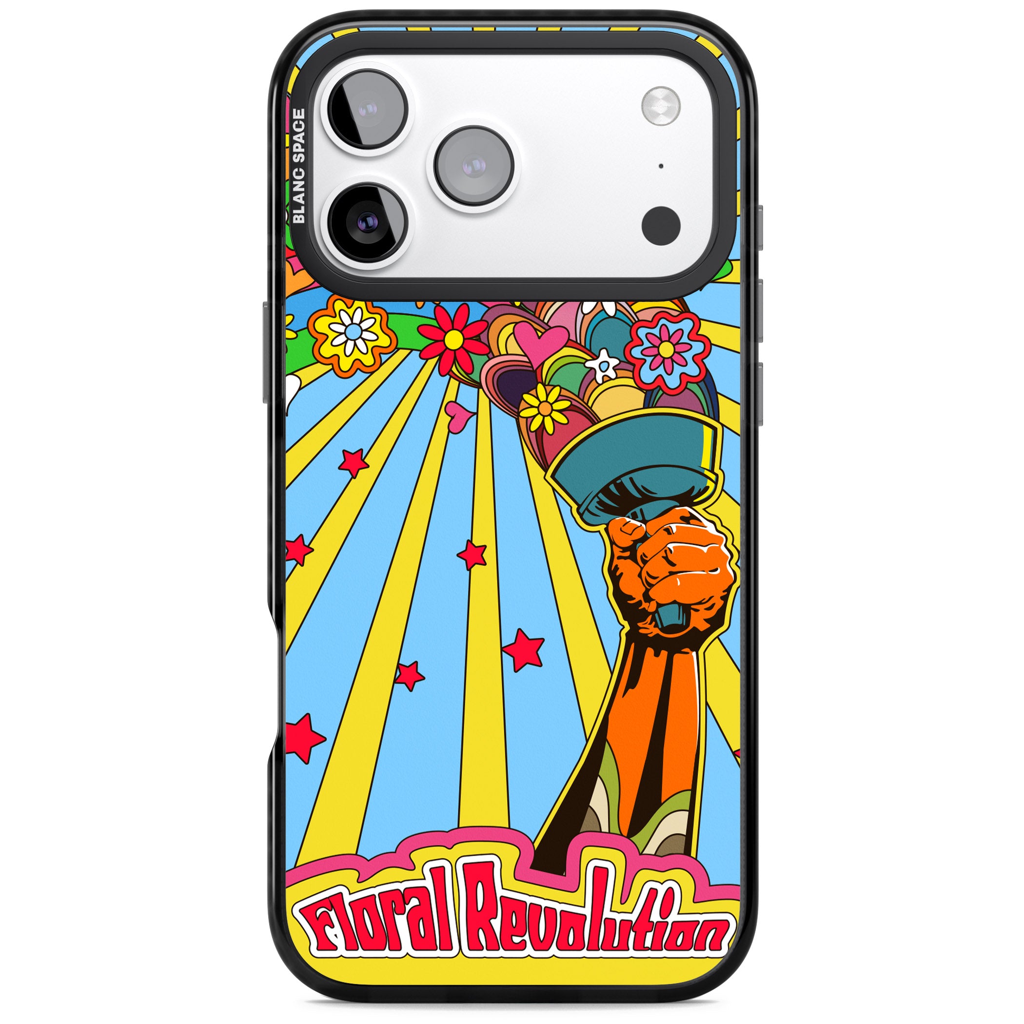 Floral Revolution iPhone 17 Pro Impact Black Phone Case