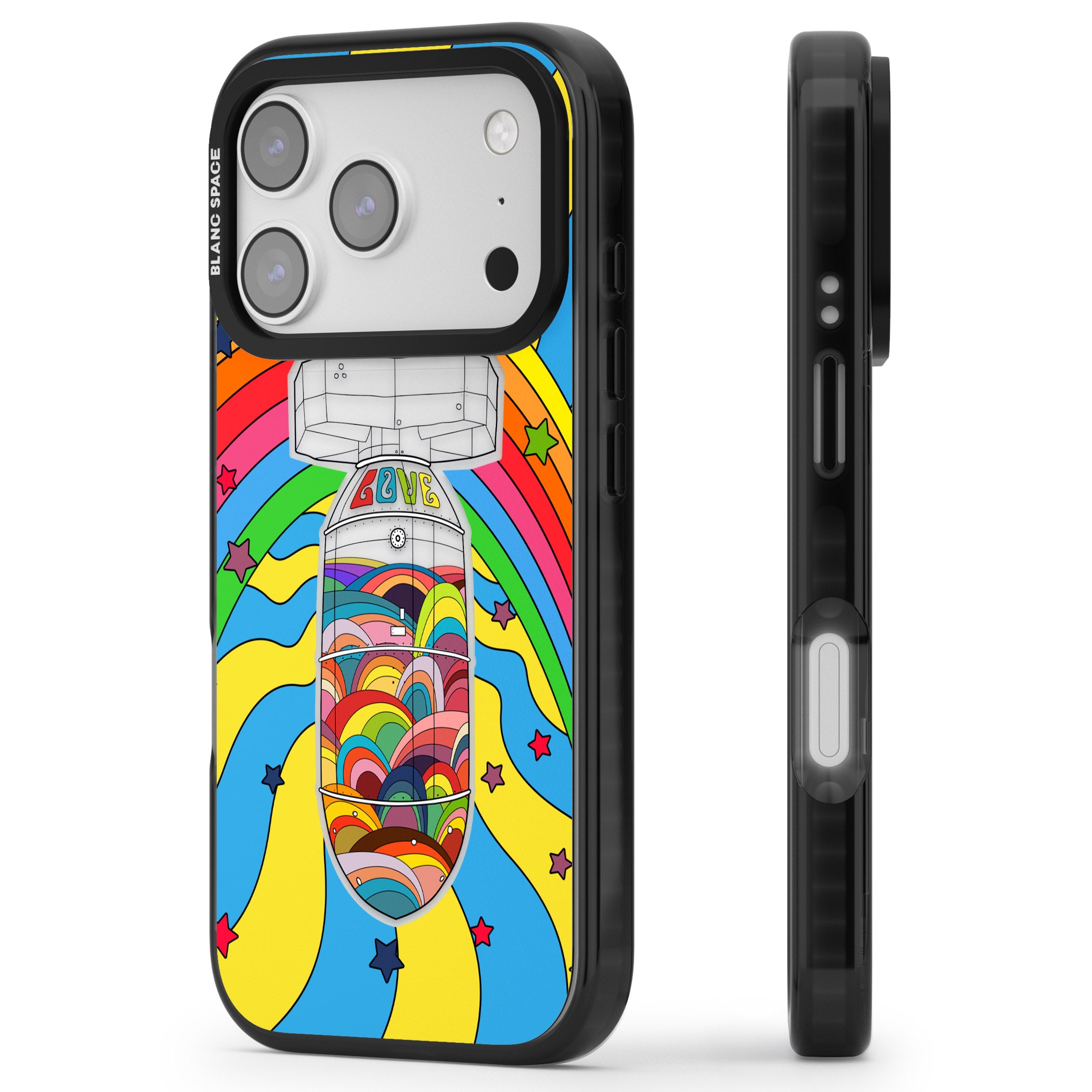 Love Bomb iPhone 17 Pro Max Impact Black Phone Case Side Profile