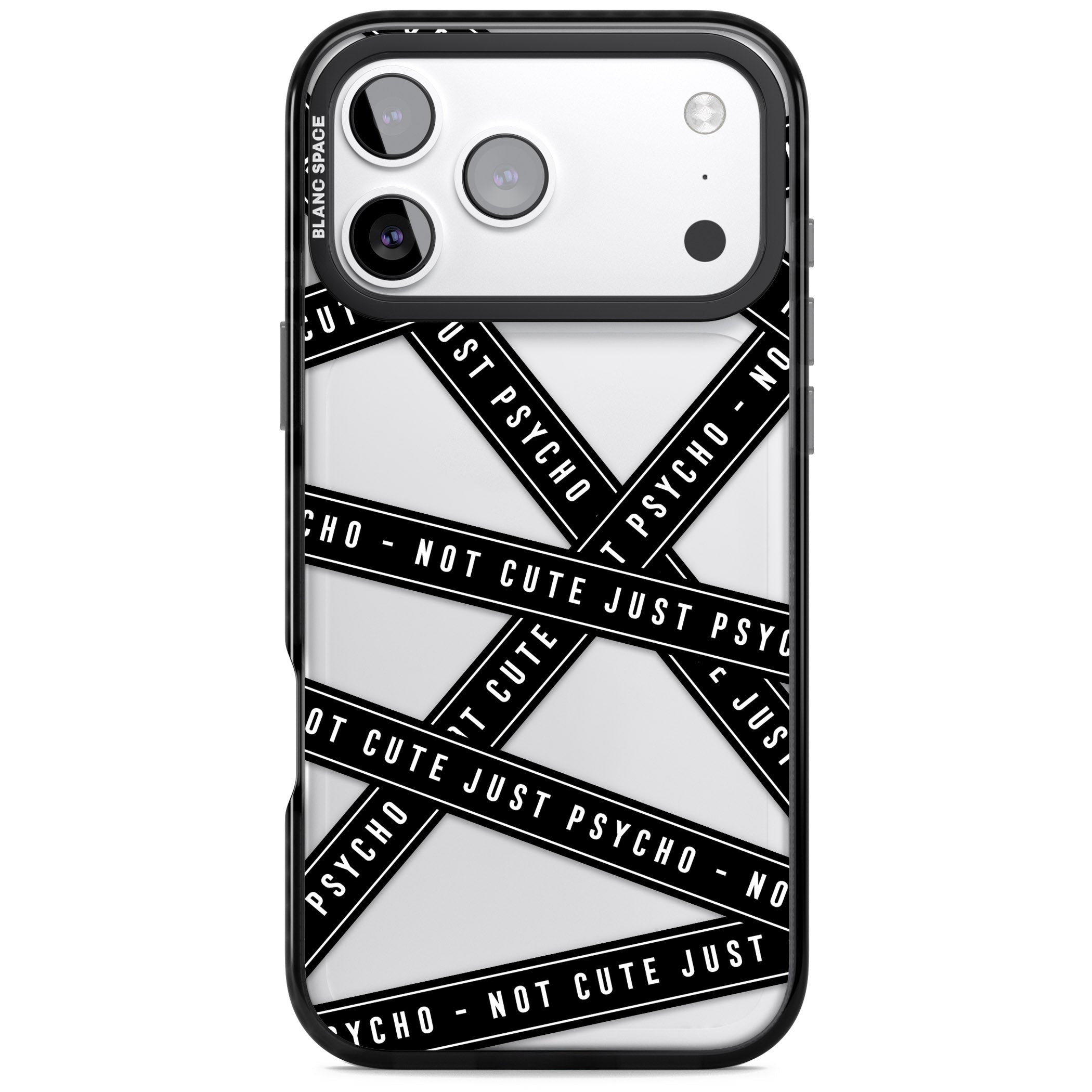 Not Cute Just Psycho iPhone 17 Pro Max Impact Black Phone Case