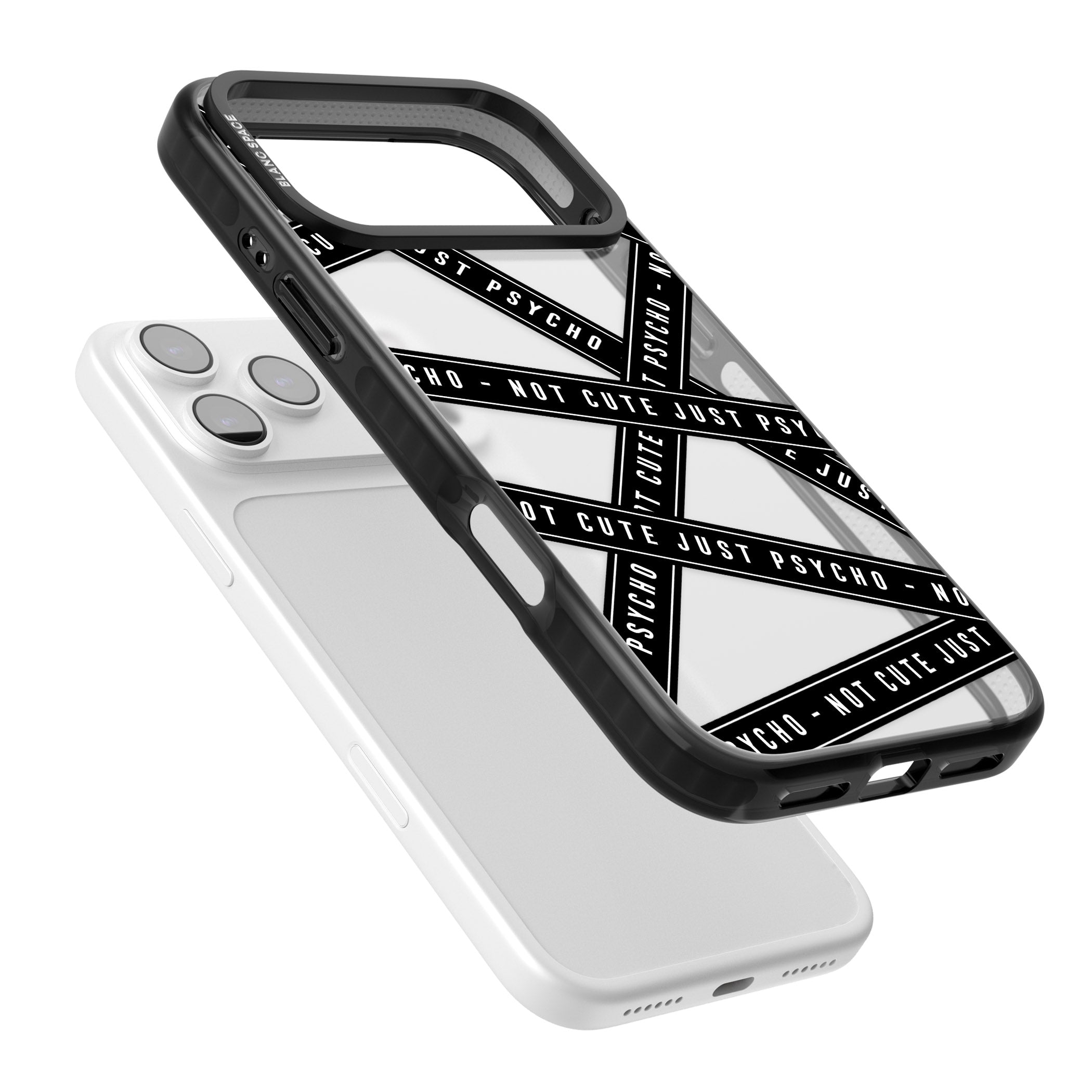 Not Cute Just Psycho iPhone 17 Pro Max Impact Black Phone Case Colours