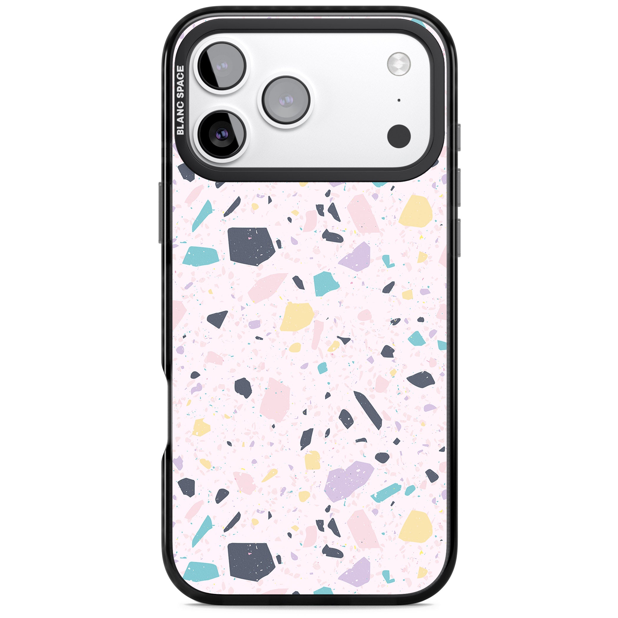 Pink, Purple & Turquoise Terrazzo Pattern iPhone 17 Pro Max Impact Black Phone Case