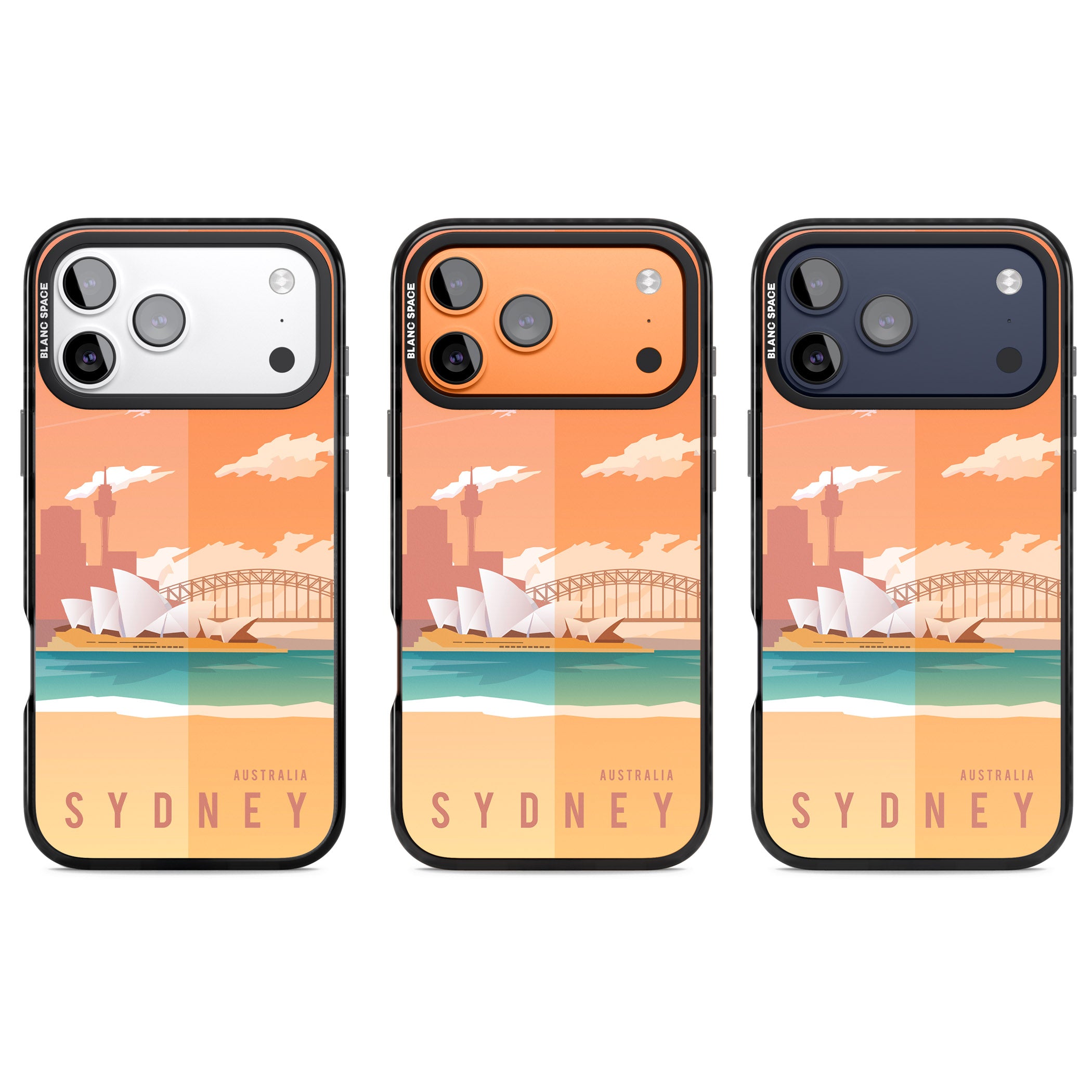 Vintage Travel Poster Sydney iPhone 17 Pro Impact Black Phone Case APT Impact Protection