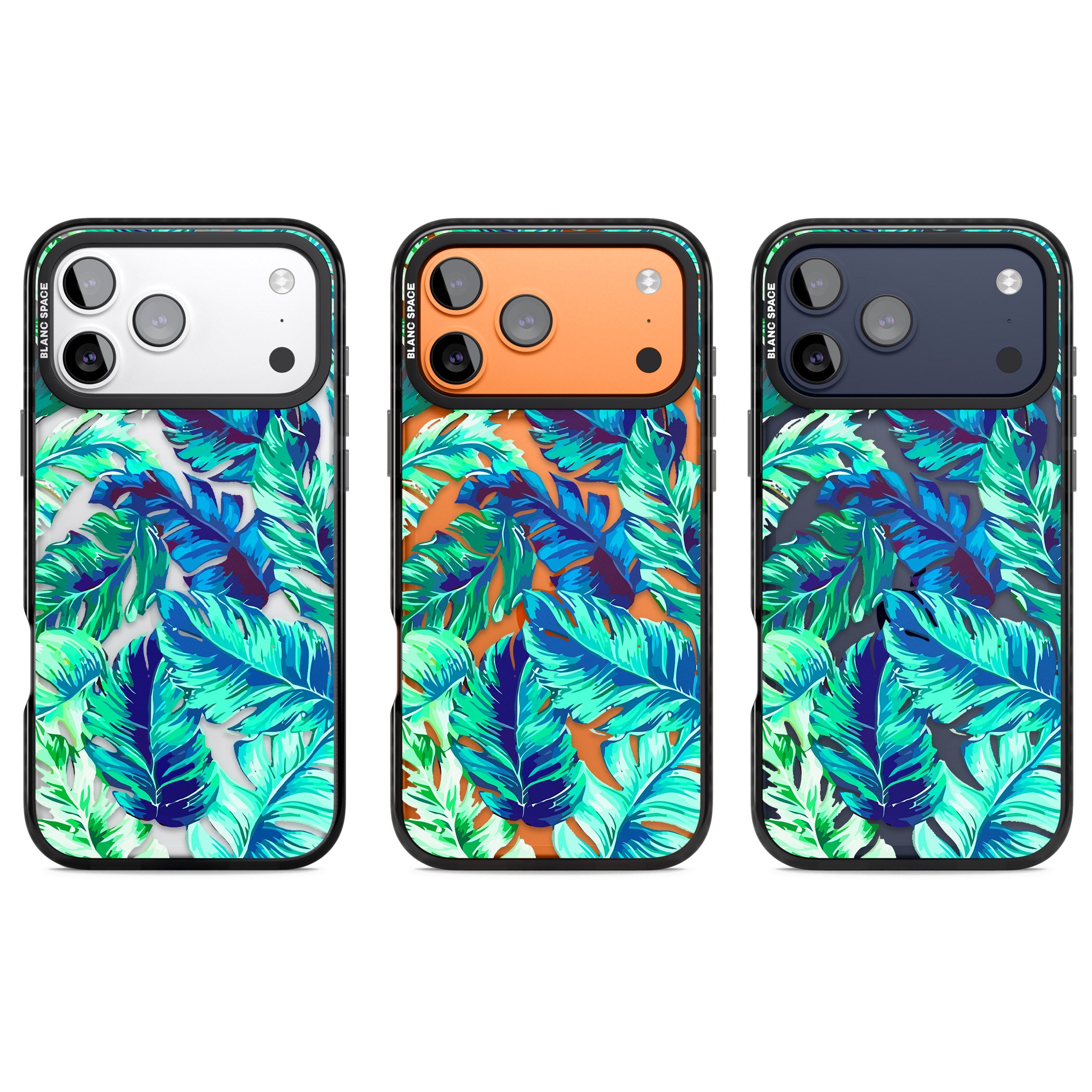 Tropical Palms iPhone 17 Pro Impact Black Phone Case APT Impact Protection