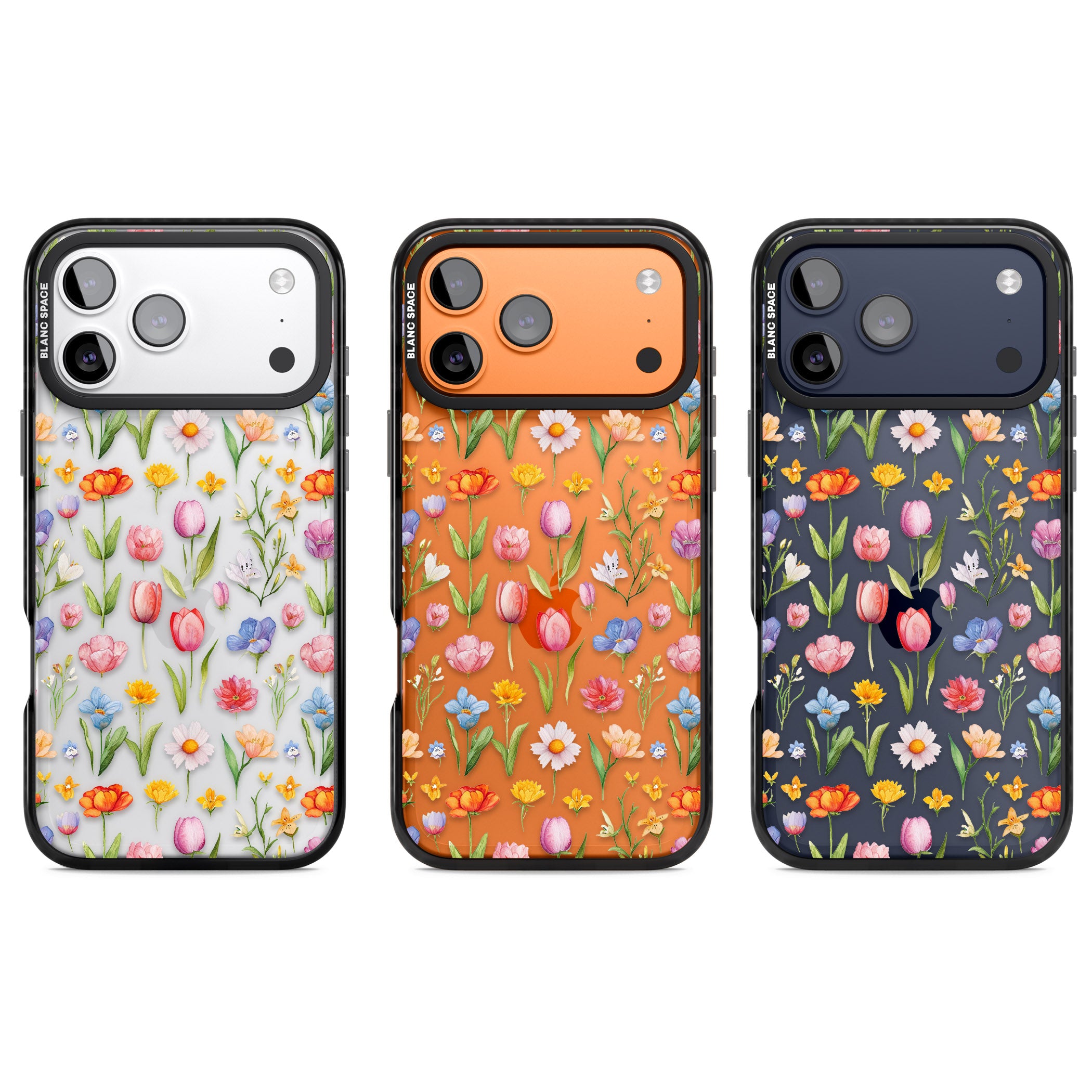 Small Flower Mix iPhone 17 Pro Impact Black Phone Case APT Impact Protection