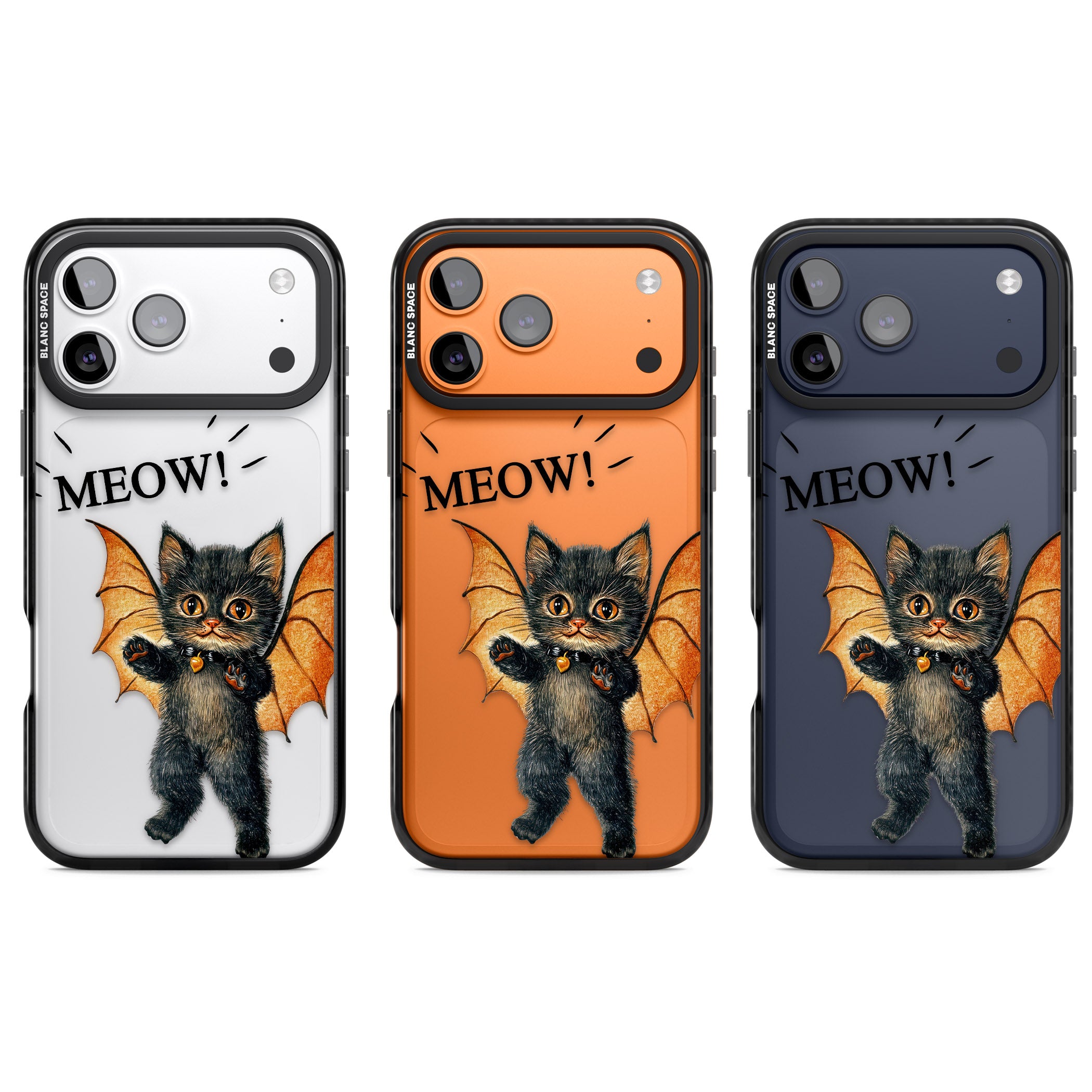 Meow iPhone 17 Pro Impact Black Phone Case APT Impact Protection