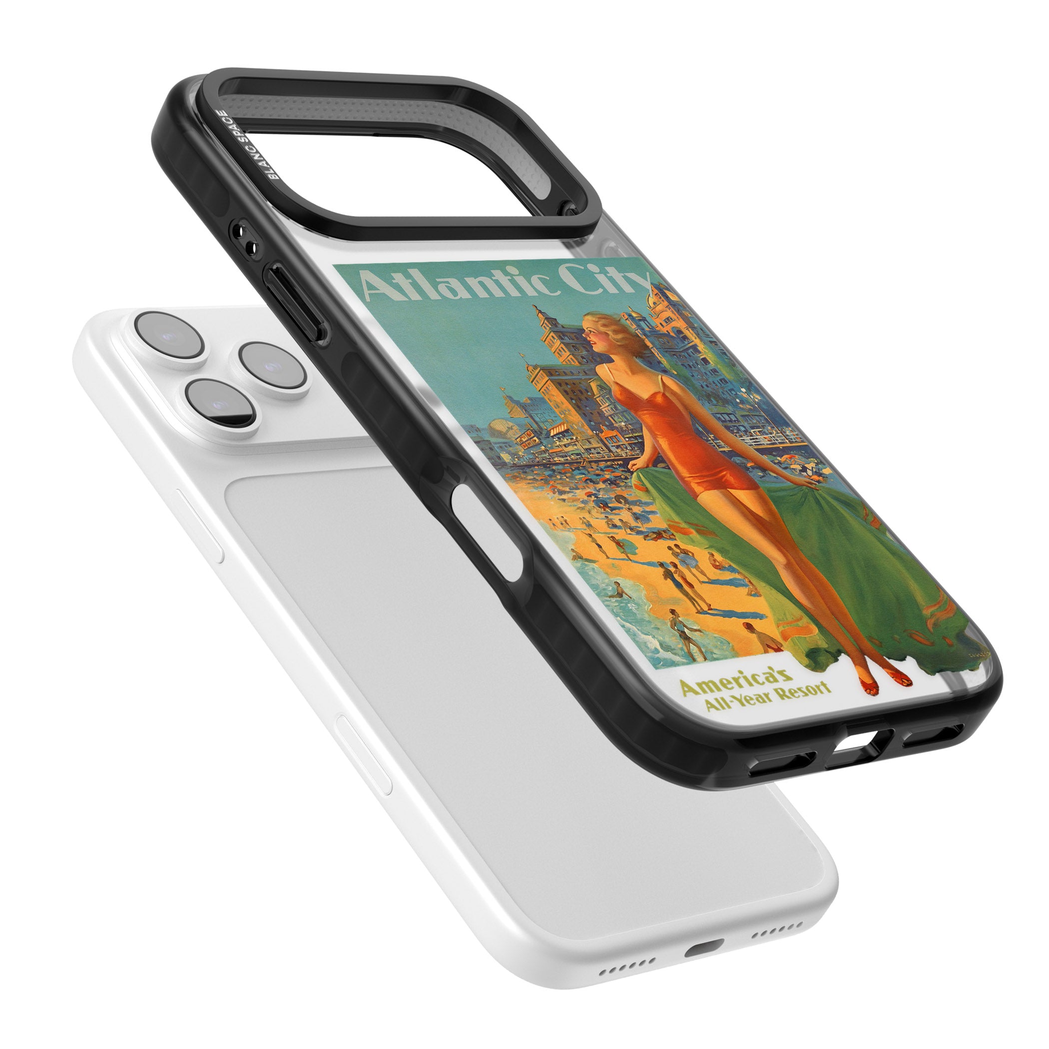 Atlantic City Vacation Poster iPhone 17 Pro Impact Black Phone Case Colours