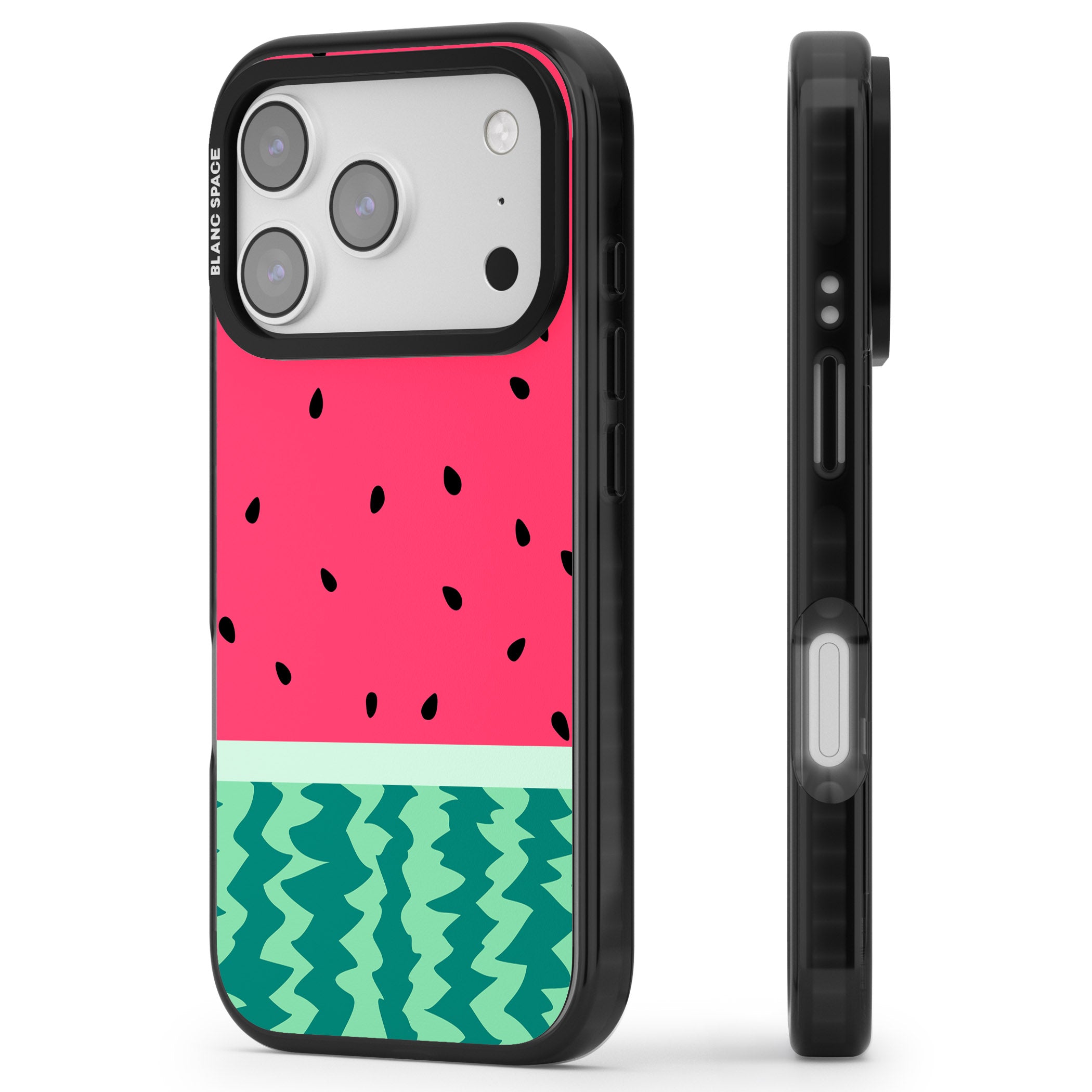 Full Watermelon iPhone 17 Pro Impact Black Phone Case Side Profile