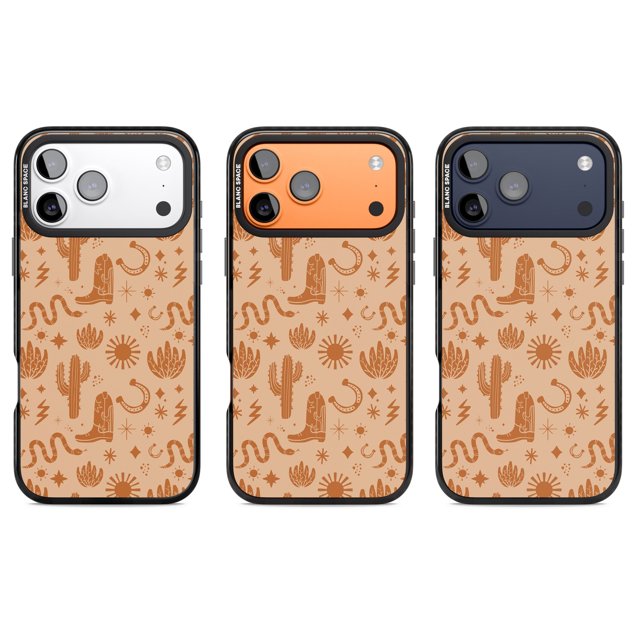 Wild West Pattern iPhone 17 Pro Impact Black Phone Case APT Impact Protection