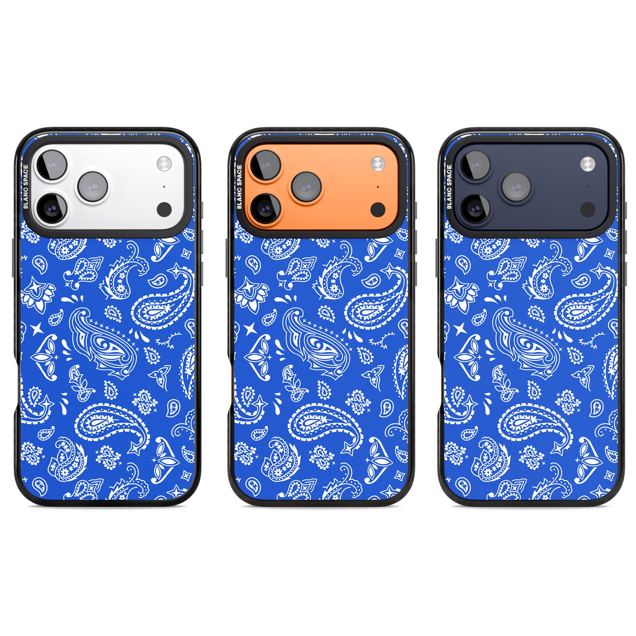 Blue Bandana iPhone 17 Pro Impact Black Phone Case APT Impact Protection