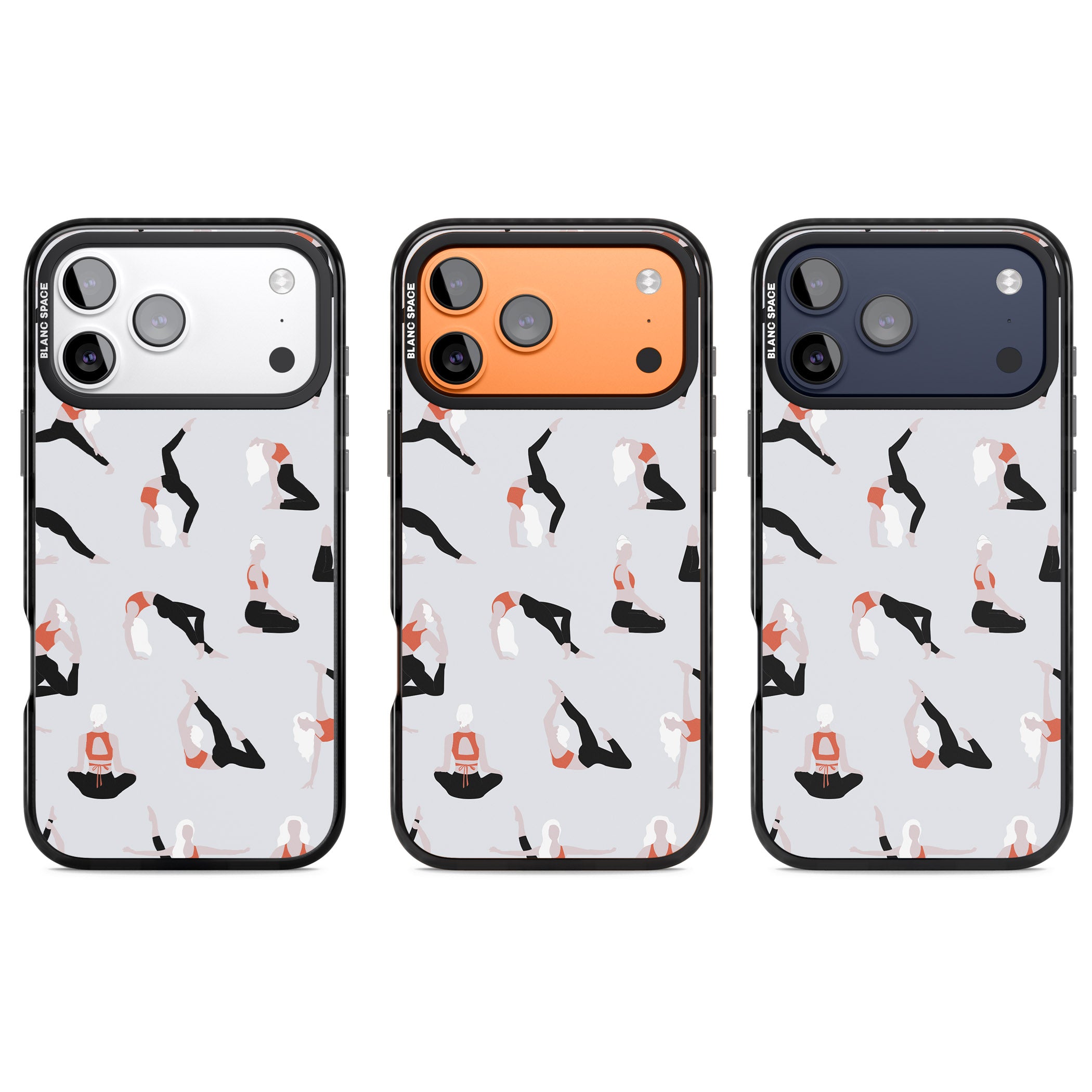 Yoga Poses Standard iPhone 17 Pro Impact Black Phone Case APT Impact Protection