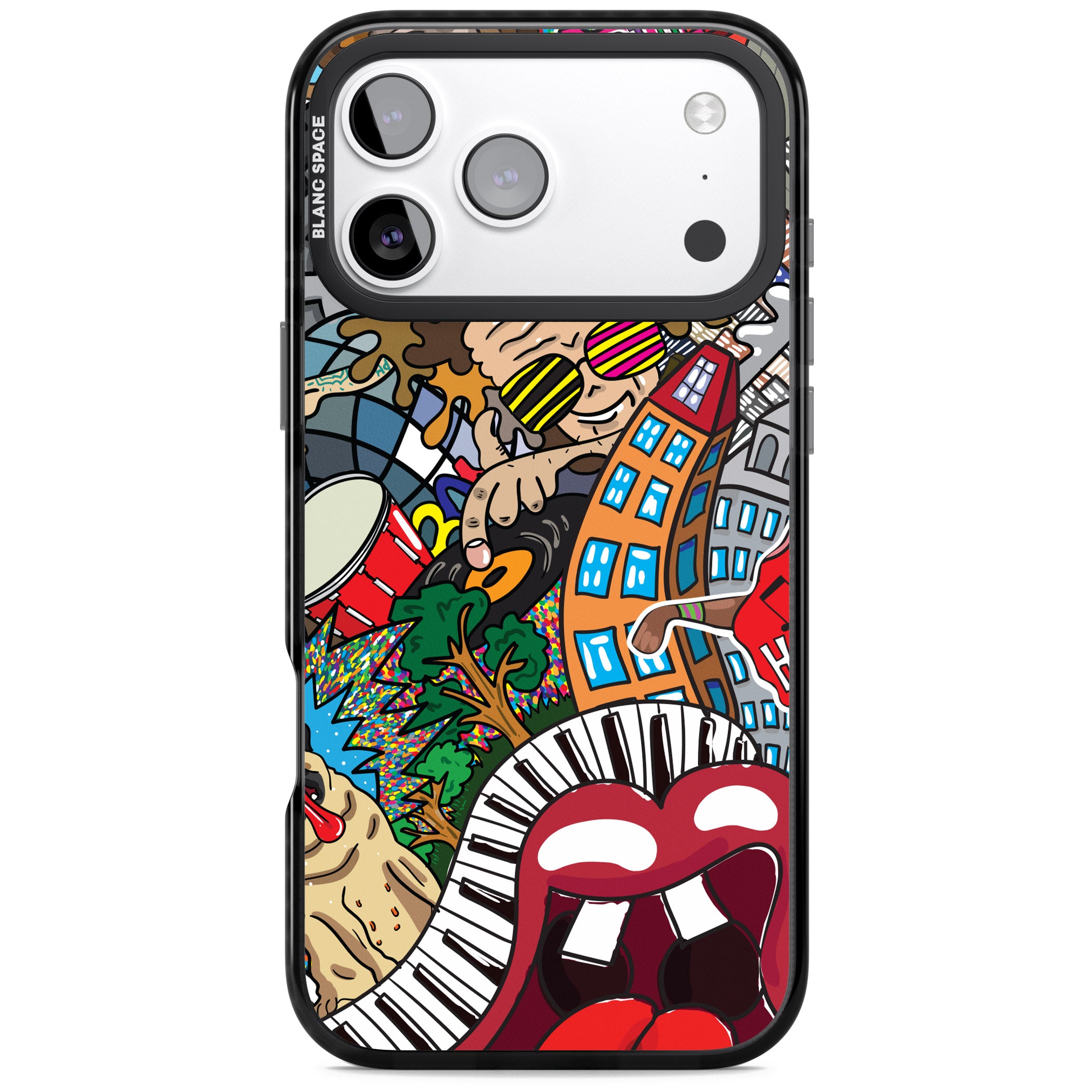 Funky Music City iPhone 17 Pro Max Impact Black Phone Case
