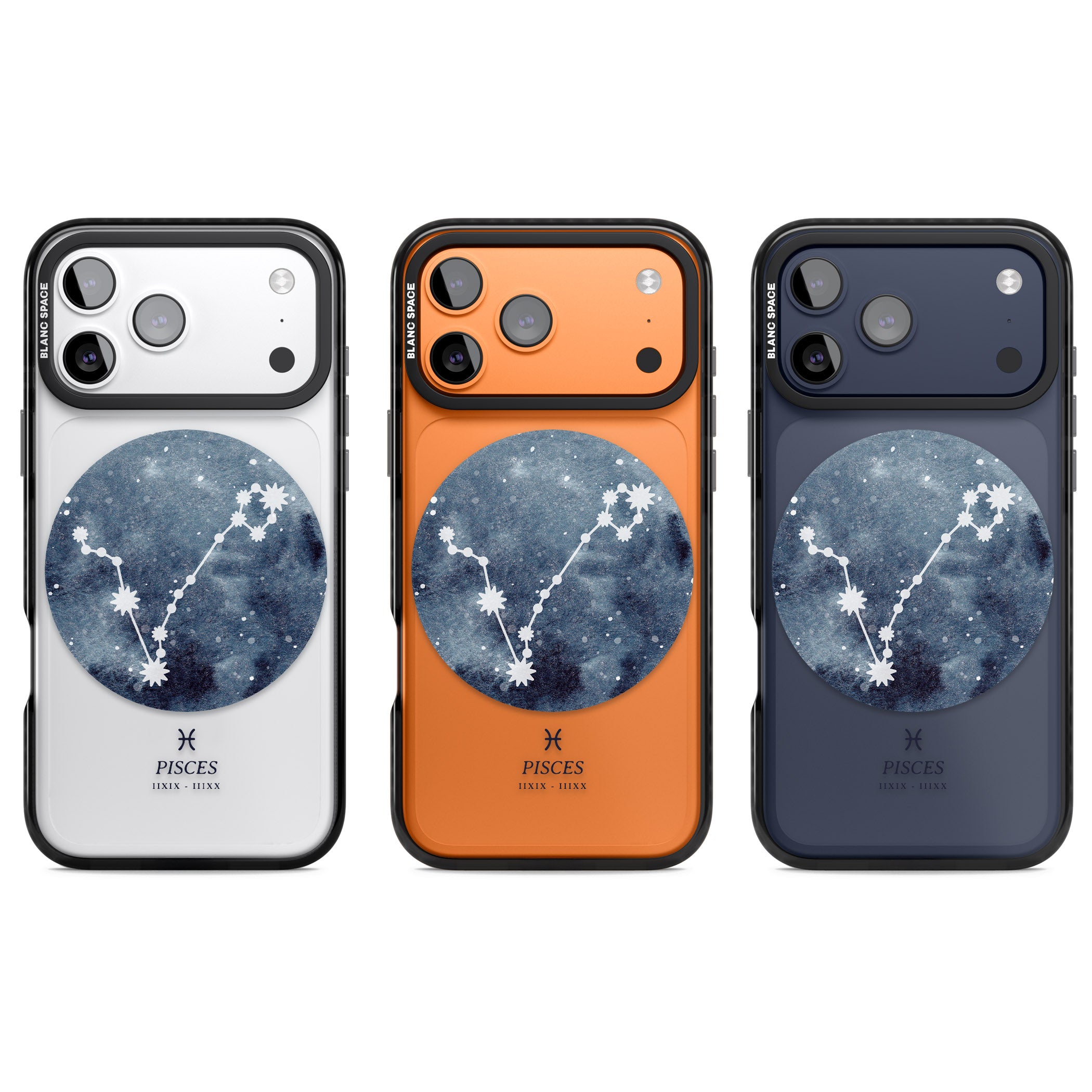 Pisces Zodiac Constellation iPhone 17 Pro Impact Black Phone Case APT Impact Protection