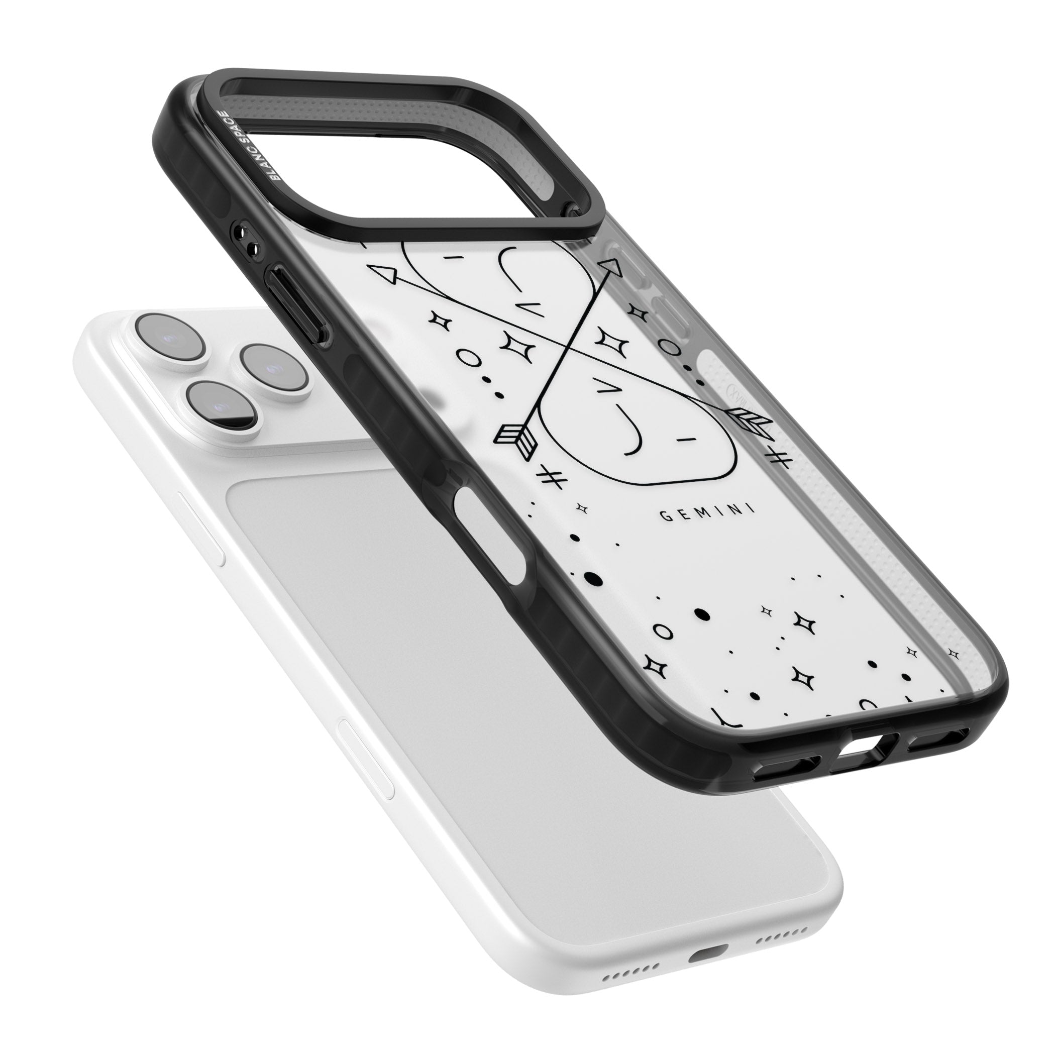 Gemini Zodiac iPhone 17 Pro Max Impact Black Phone Case Colours