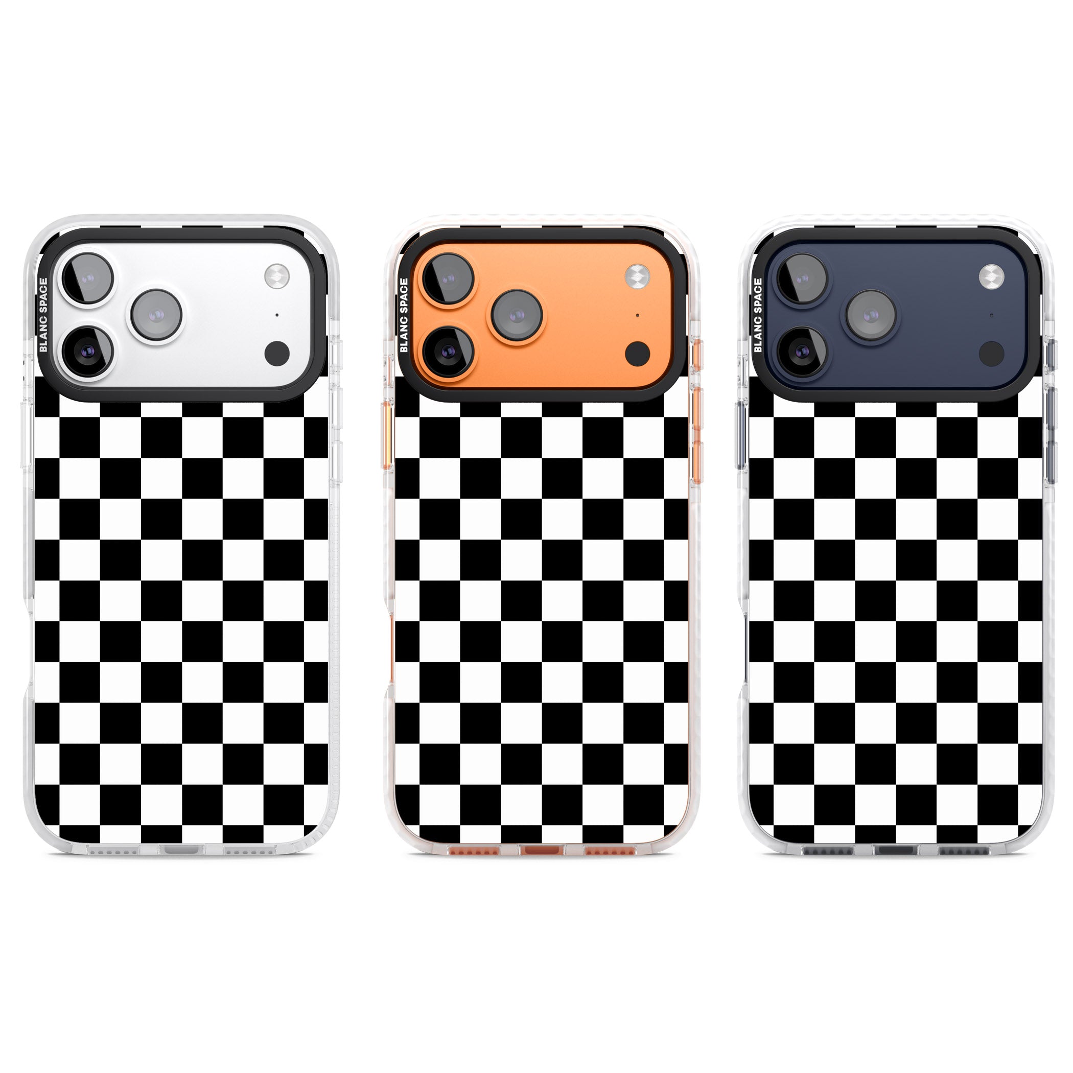 Black Checkered iPhone 17 Pro Impact Clear Phone Case APT Impact Protection