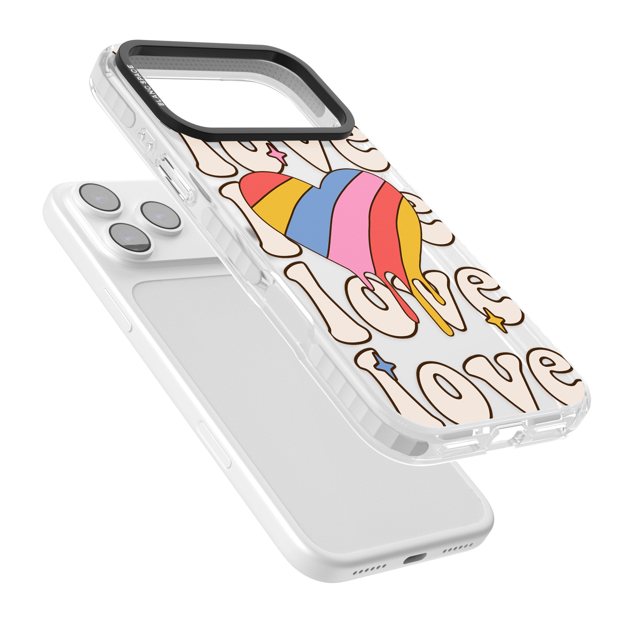 Groovy Love iPhone 17 Pro Max Impact Clear Phone Case Colours