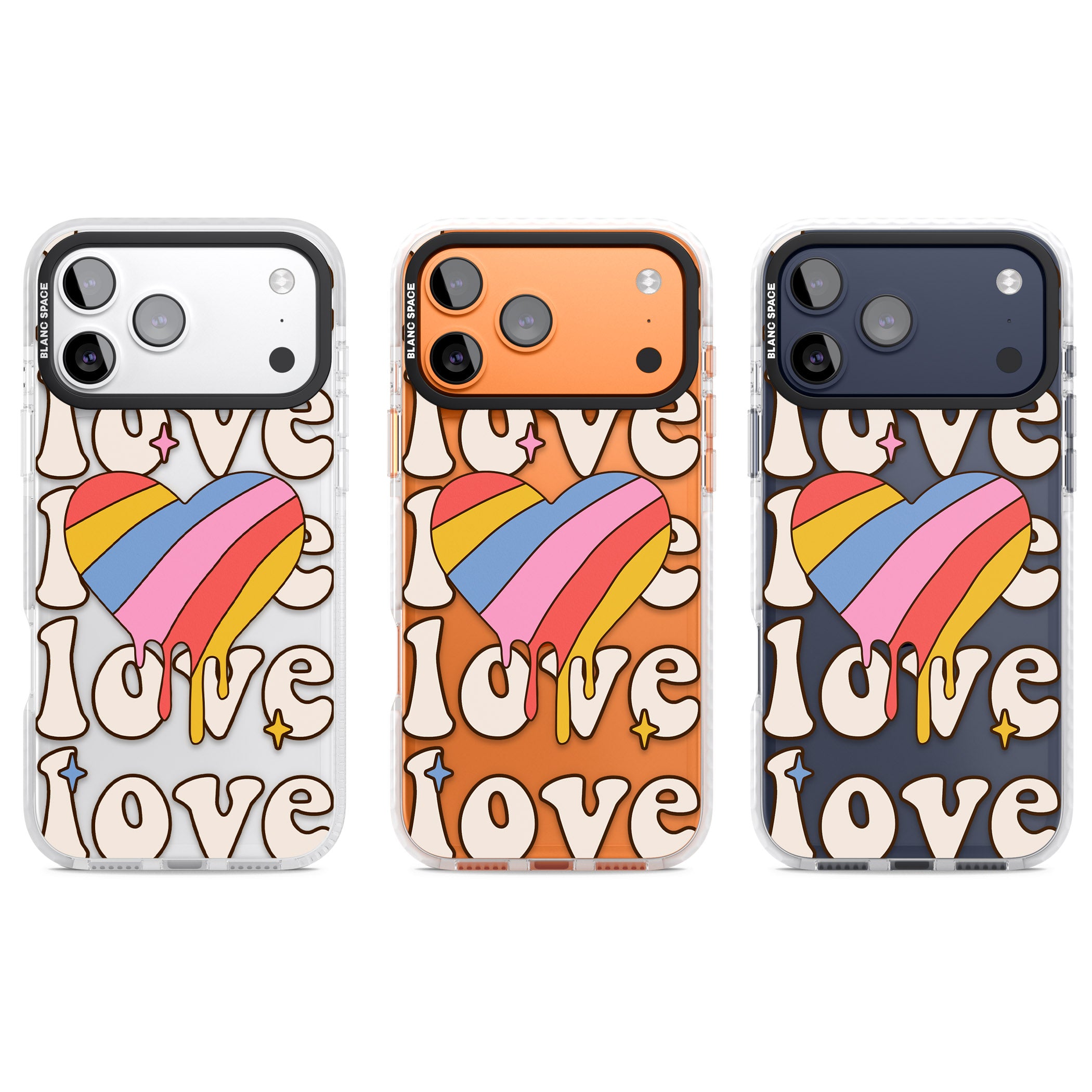 Groovy Love iPhone 17 Pro Impact Clear Phone Case APT Impact Protection