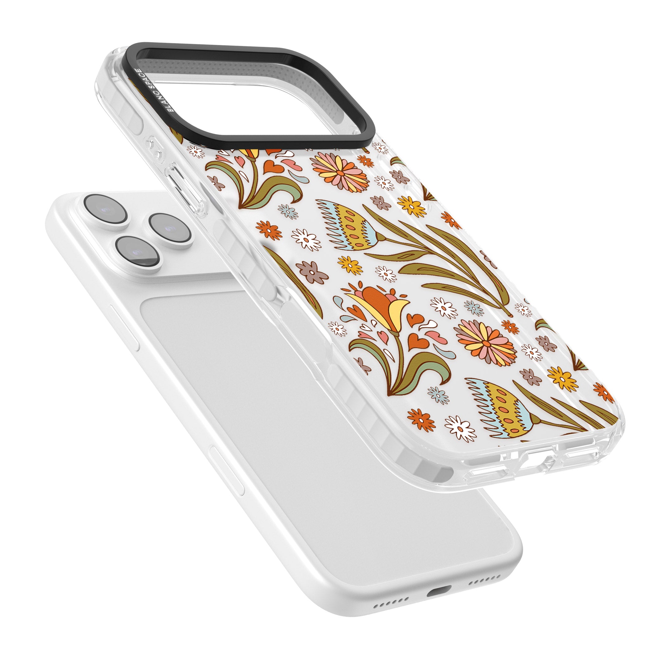 Boho Celestial Wildflower iPhone 17 Pro Impact Clear Phone Case Colours