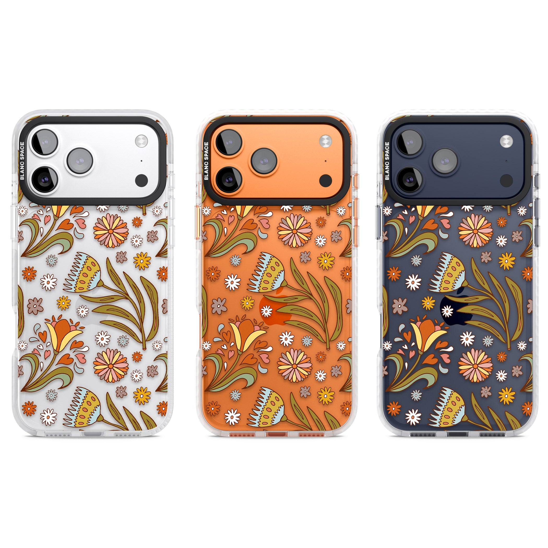 Boho Celestial Wildflower iPhone 17 Pro Impact Clear Phone Case APT Impact Protection