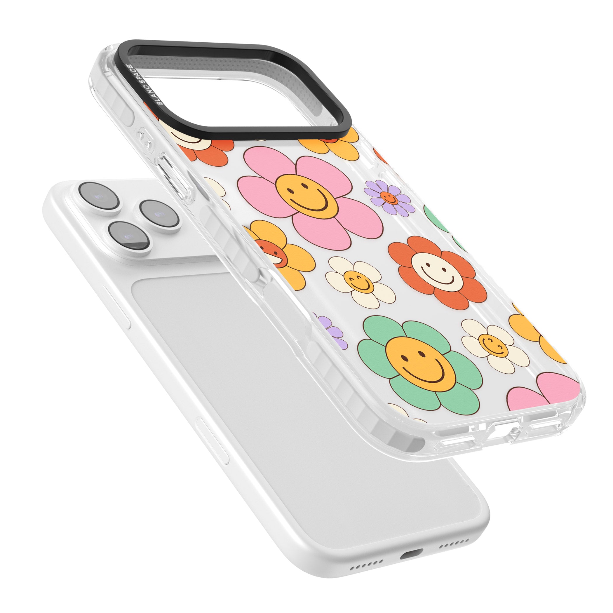 Happy Blossoms iPhone 17 Pro Impact Clear Phone Case Colours
