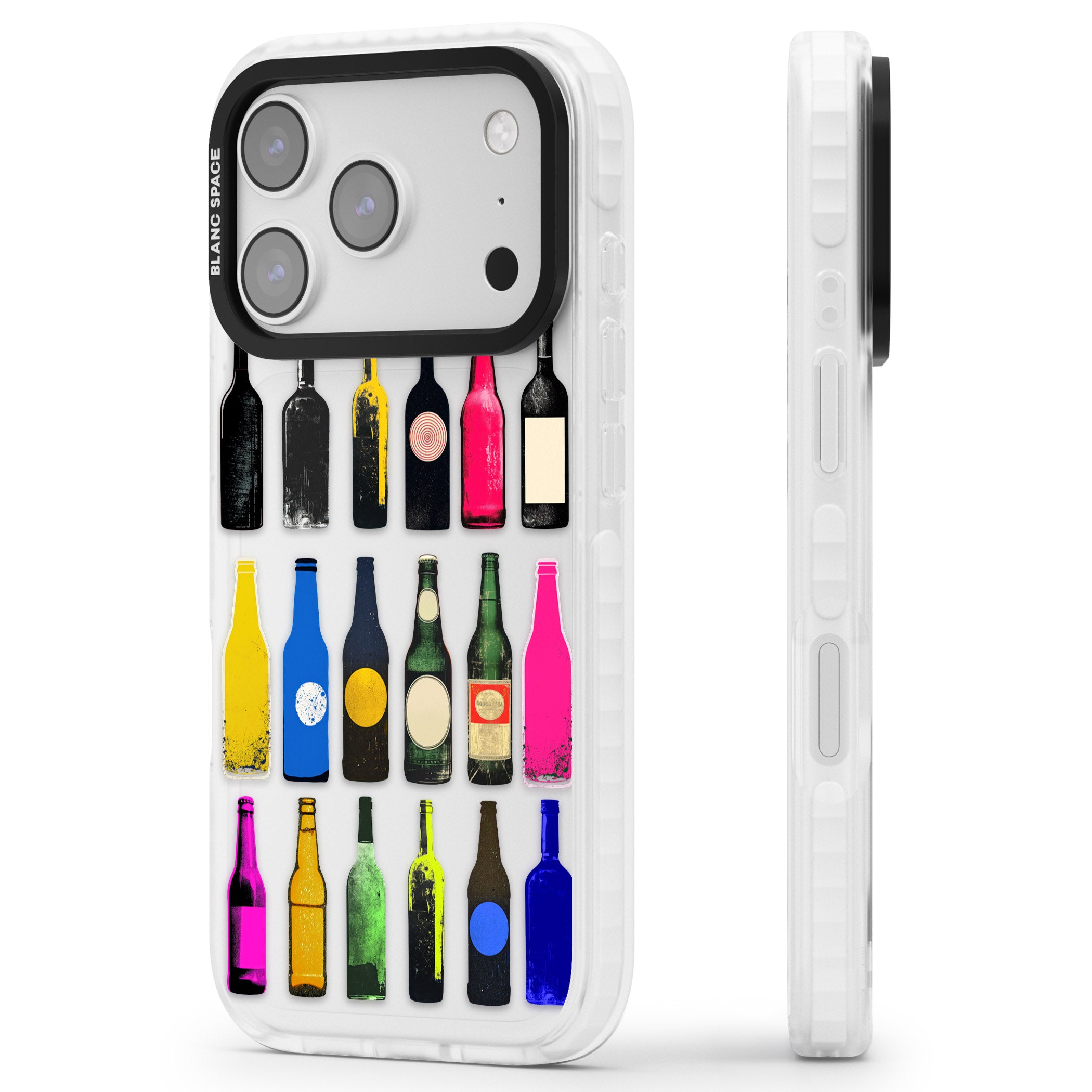 Glass Bottles iPhone 17 Pro Impact Clear Phone Case Side Profile