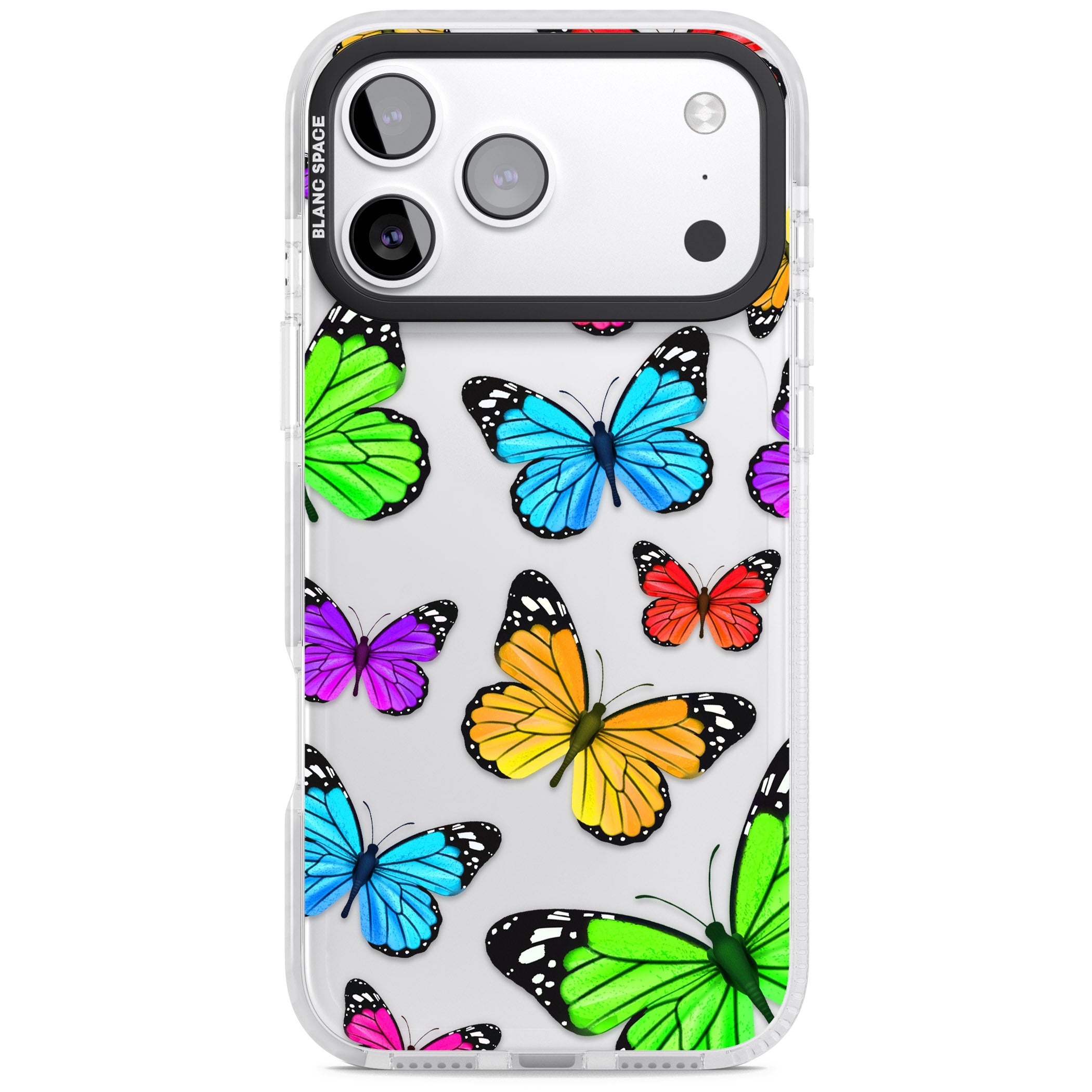 Vibrant Butterflies iPhone 17 Pro Max Impact Clear Phone Case