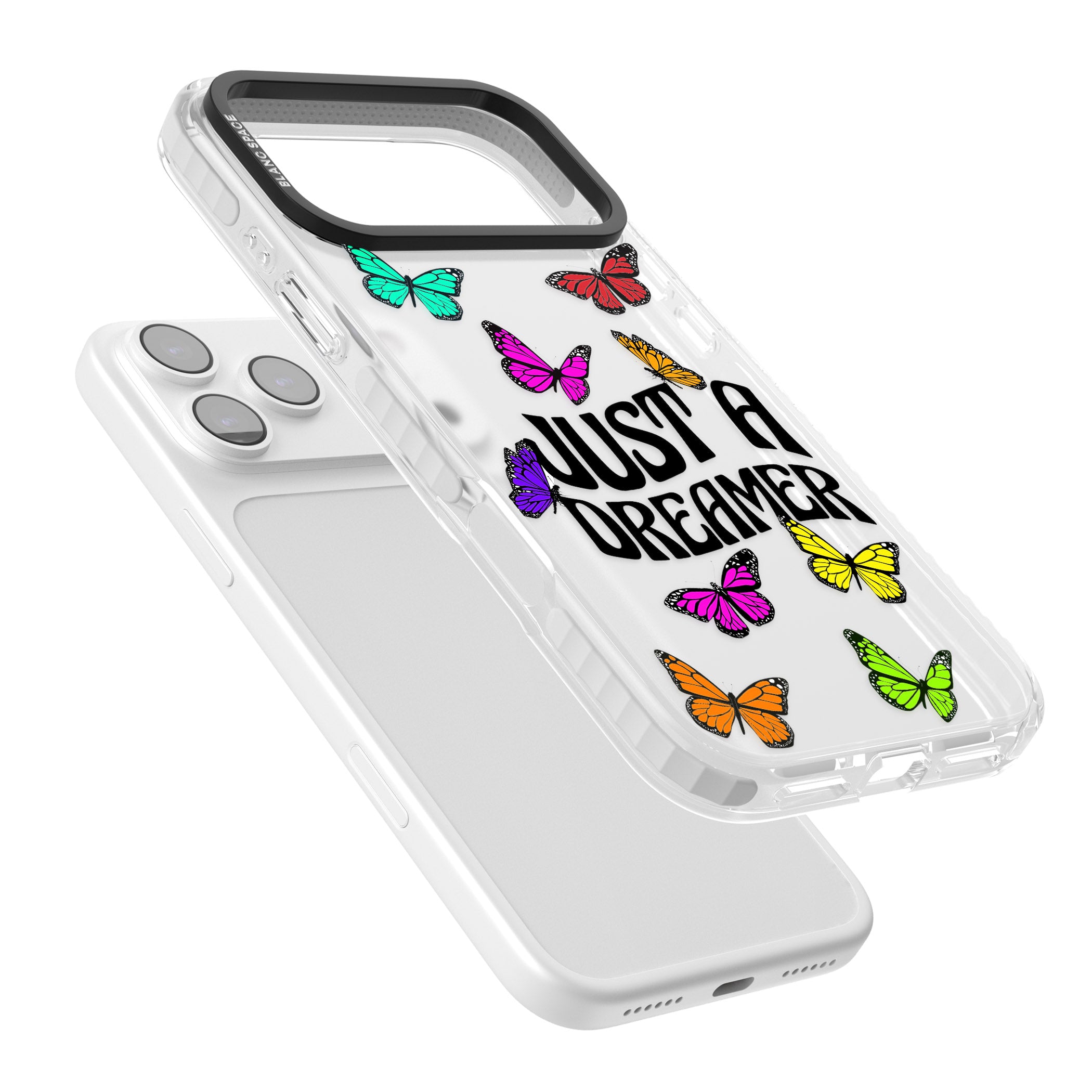 Just A Dreamer Butterfly iPhone 17 Pro Impact Clear Phone Case Colours