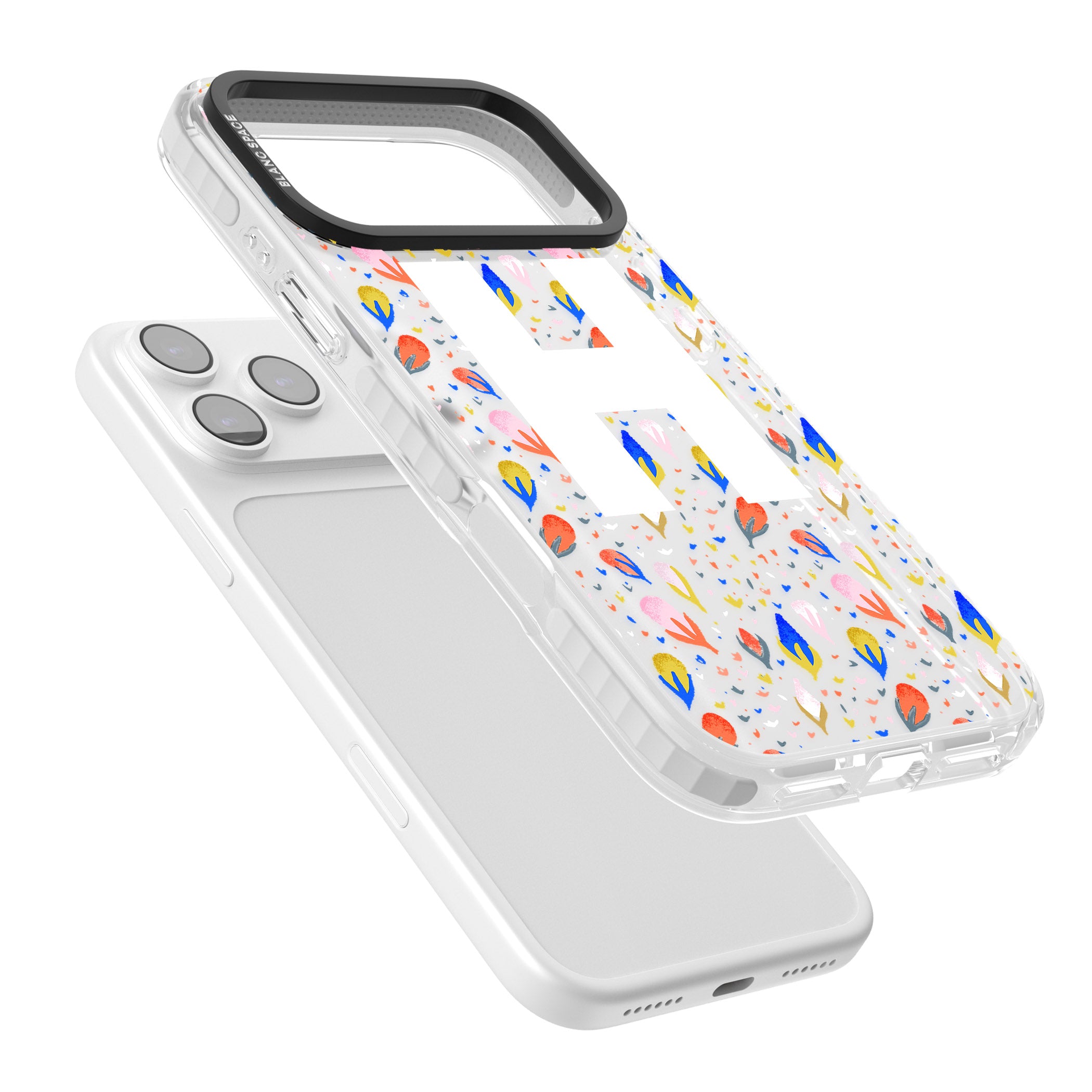 Personalised Abstract Floral Initial iPhone 17 Pro Impact Clear Phone Case Colours