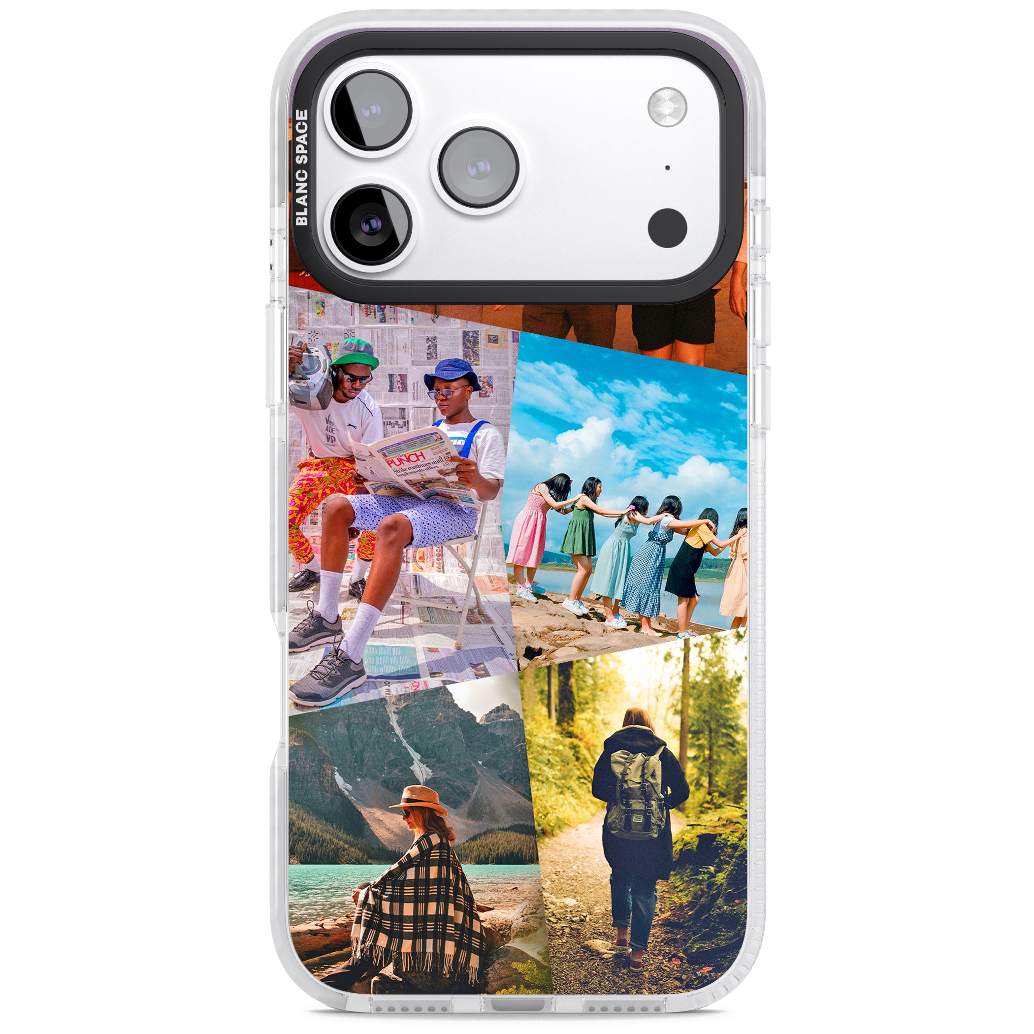Personalised Abstract Photo Grid iPhone 17 Pro Impact Clear Phone Case