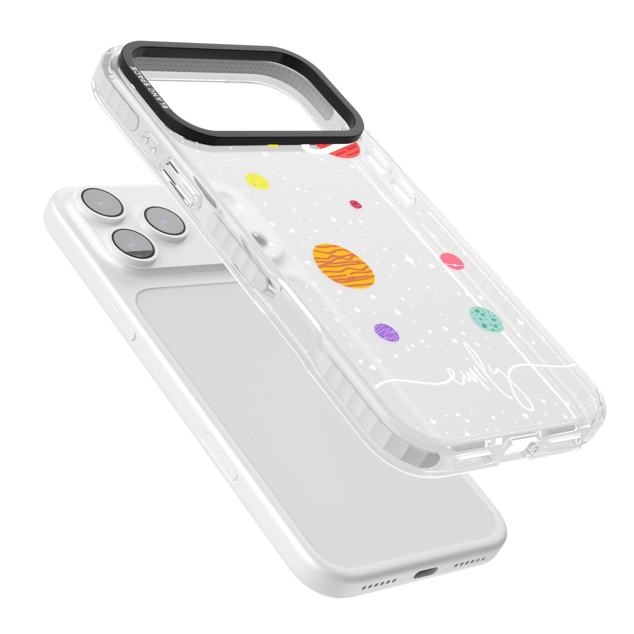 Personalised Cute Cartoon Planet (Clear) iPhone 17 Pro Max Impact Clear Phone Case Colours