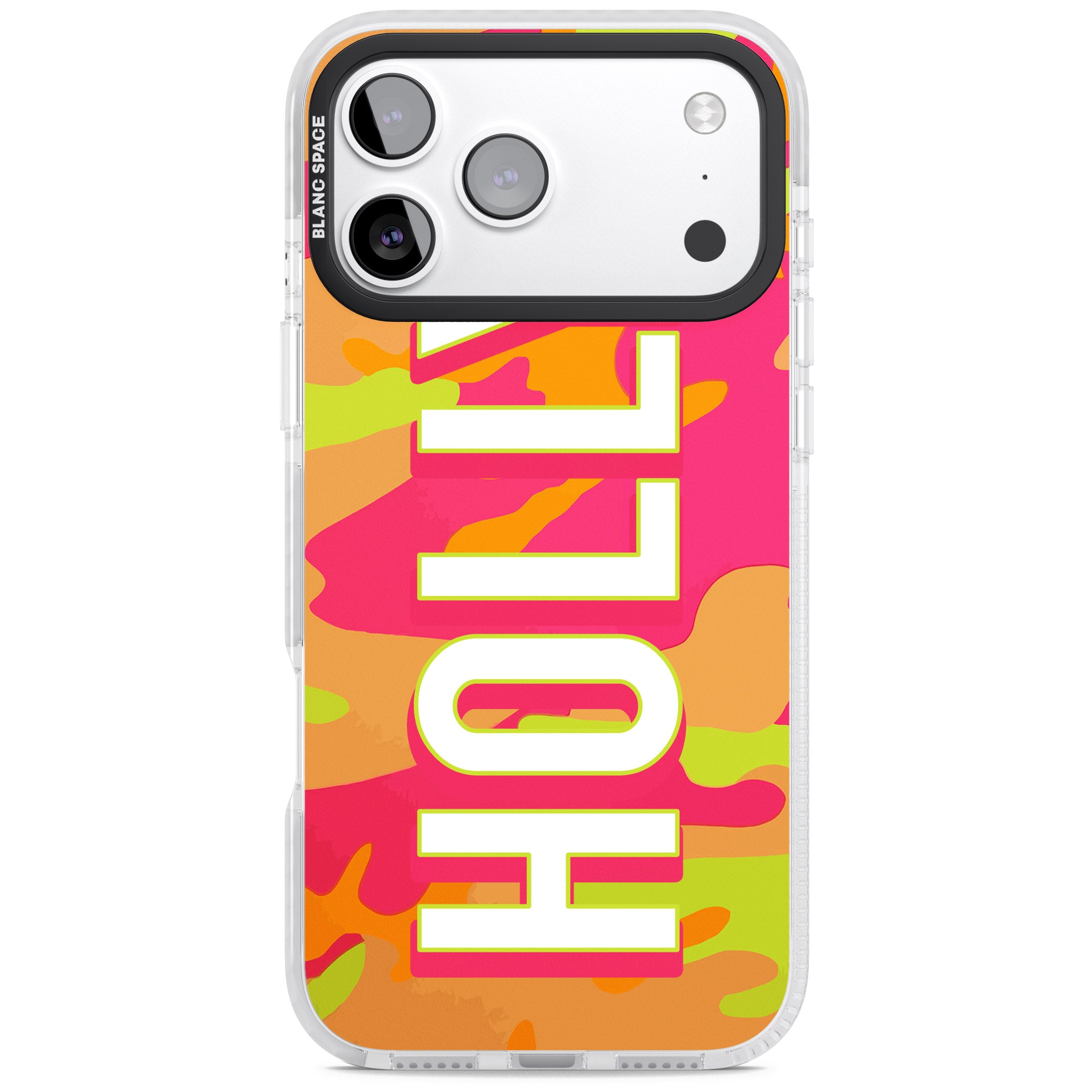 Personalised Bold Neon Camo iPhone 17 Pro Impact Clear Phone Case