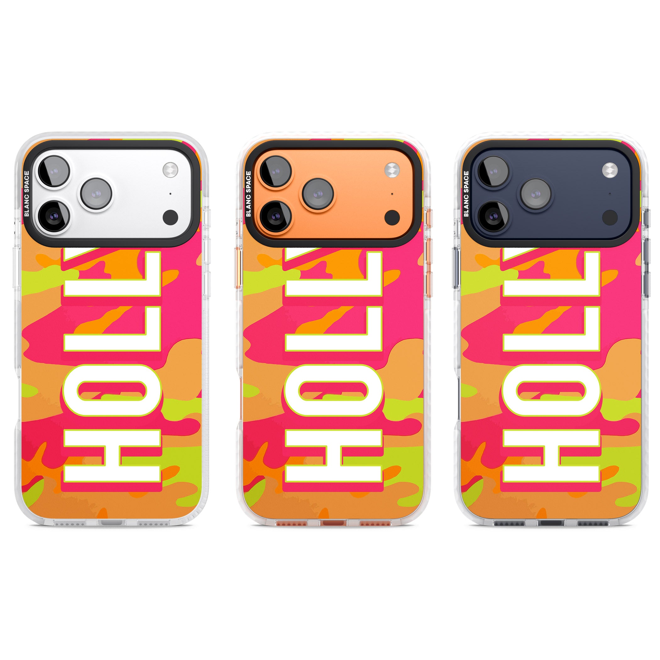 Personalised Bold Neon Camo iPhone 17 Pro Impact Clear Phone Case APT Impact Protection