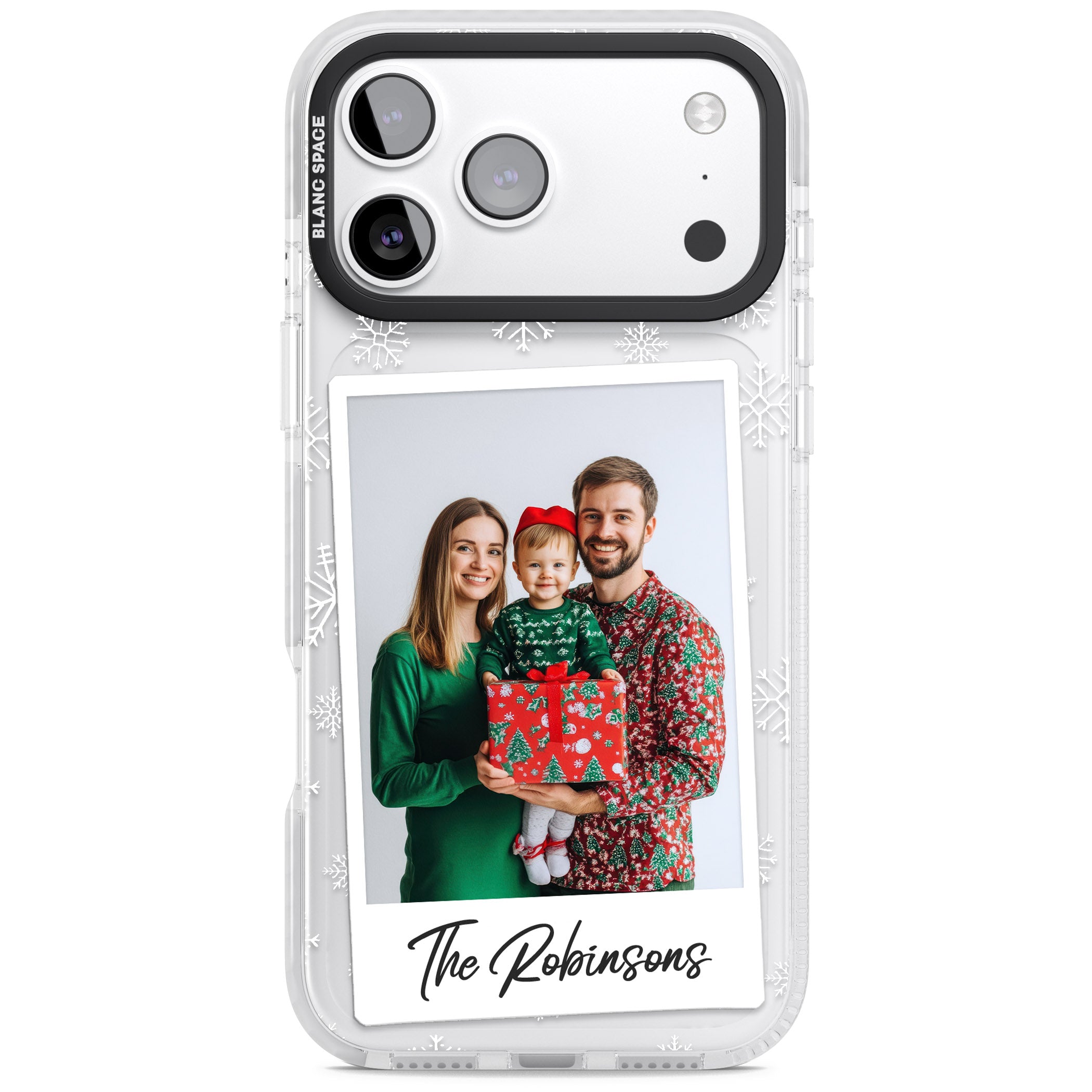 Personalised Snowflake Photo iPhone 17 Pro Impact Clear Phone Case