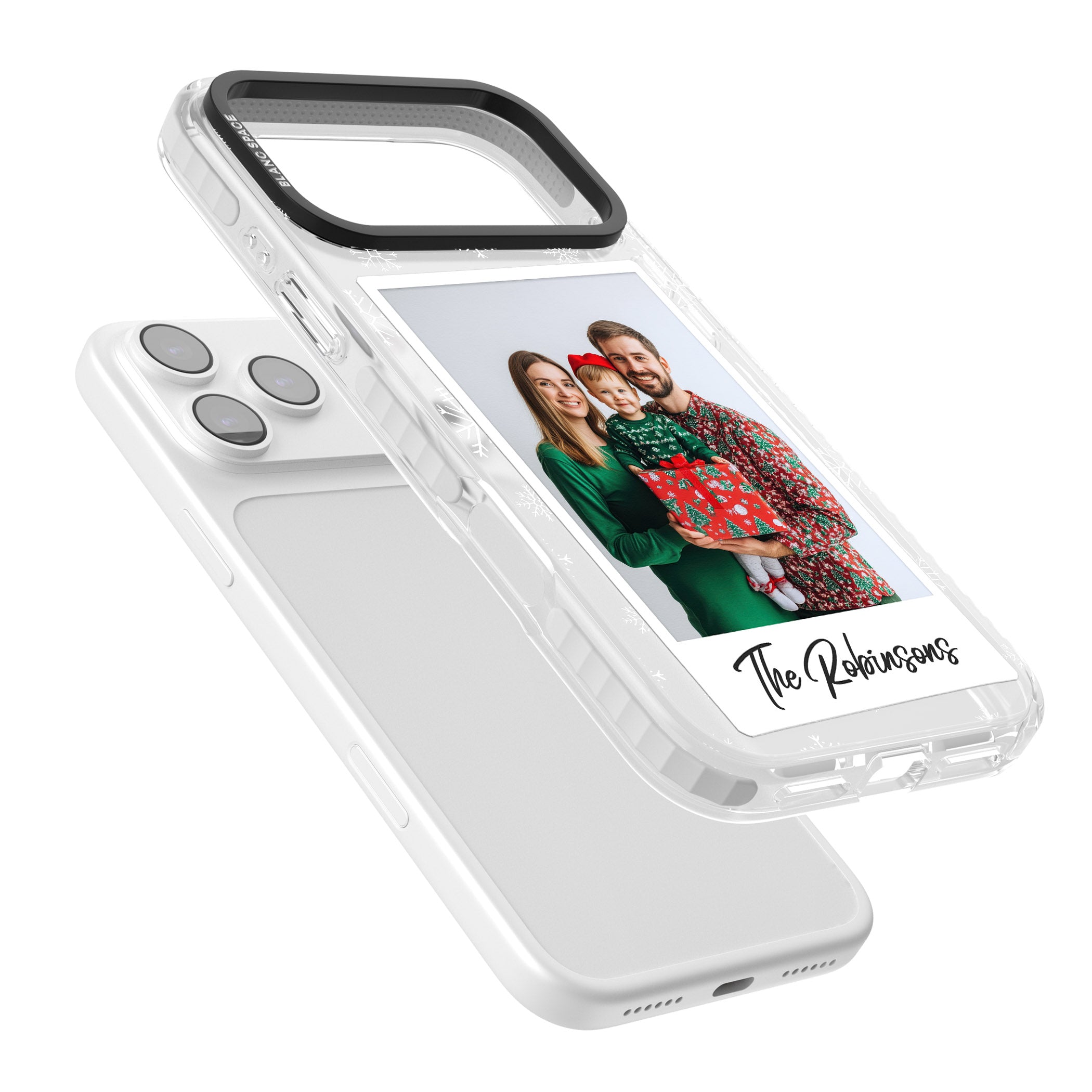 Personalised Snowflake Photo iPhone 17 Pro Impact Clear Phone Case Colours