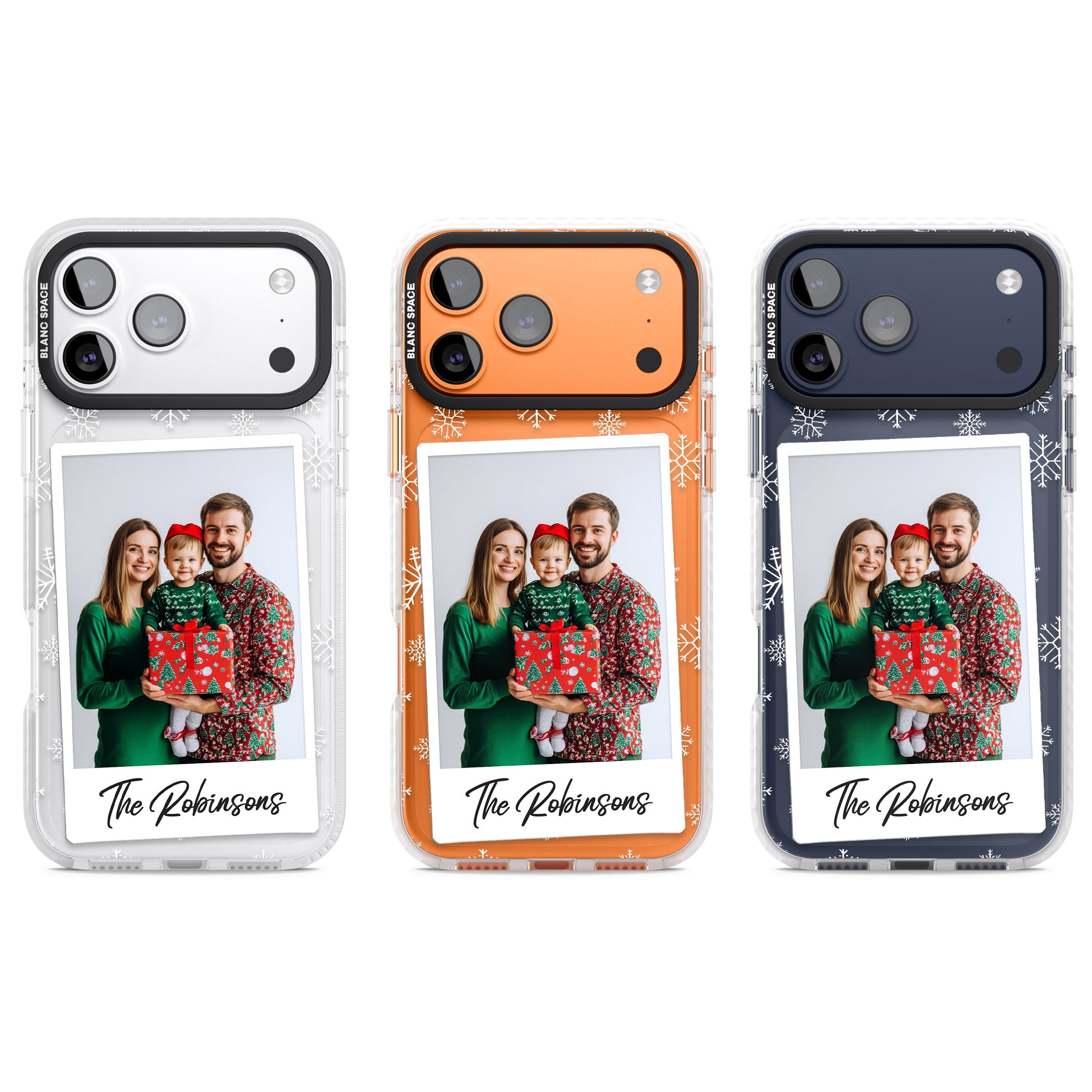 Personalised Snowflake Photo iPhone 17 Pro Impact Clear Phone Case APT Impact Protection