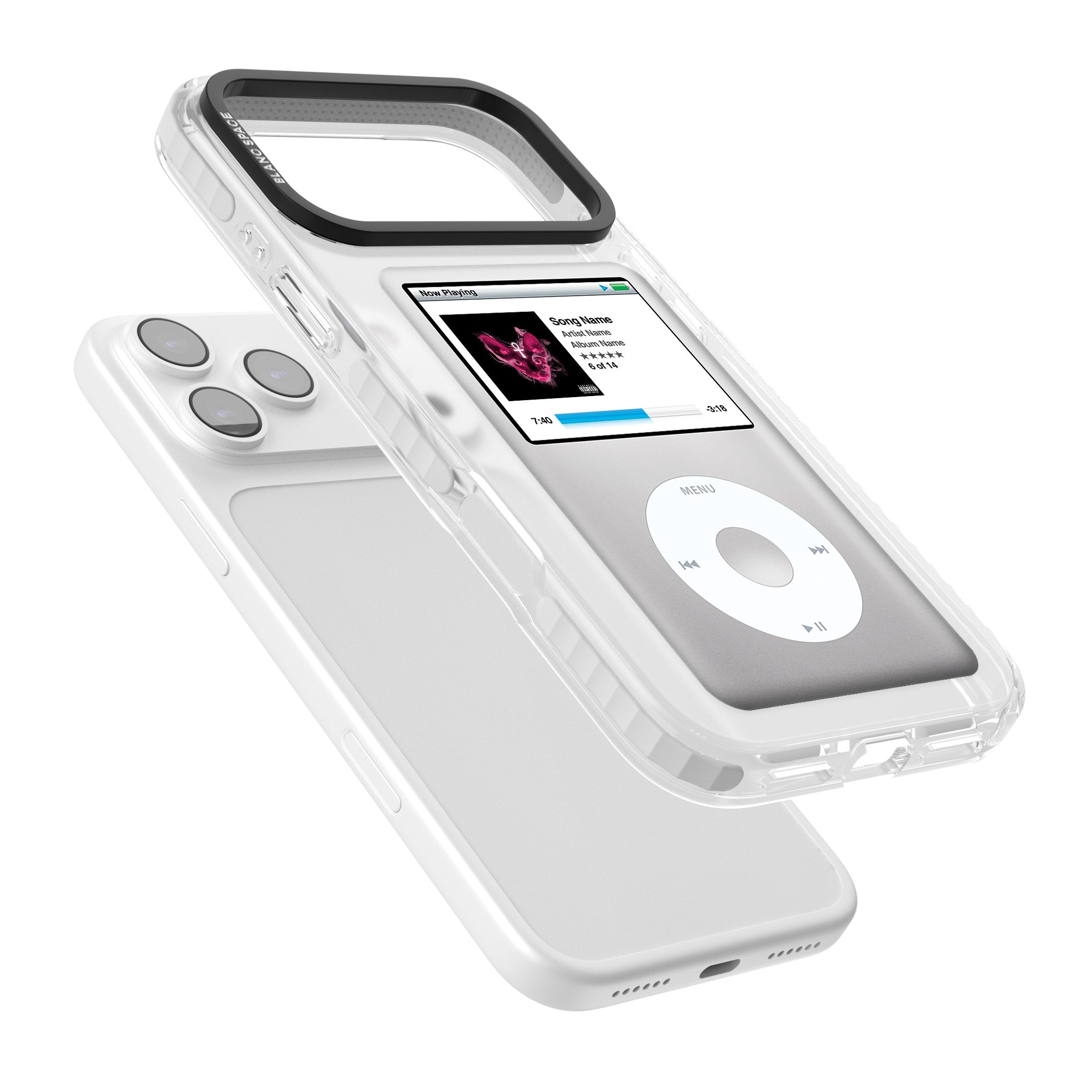 Personalised Classic Ipod iPhone 17 Pro Max Impact Clear Phone Case Colours