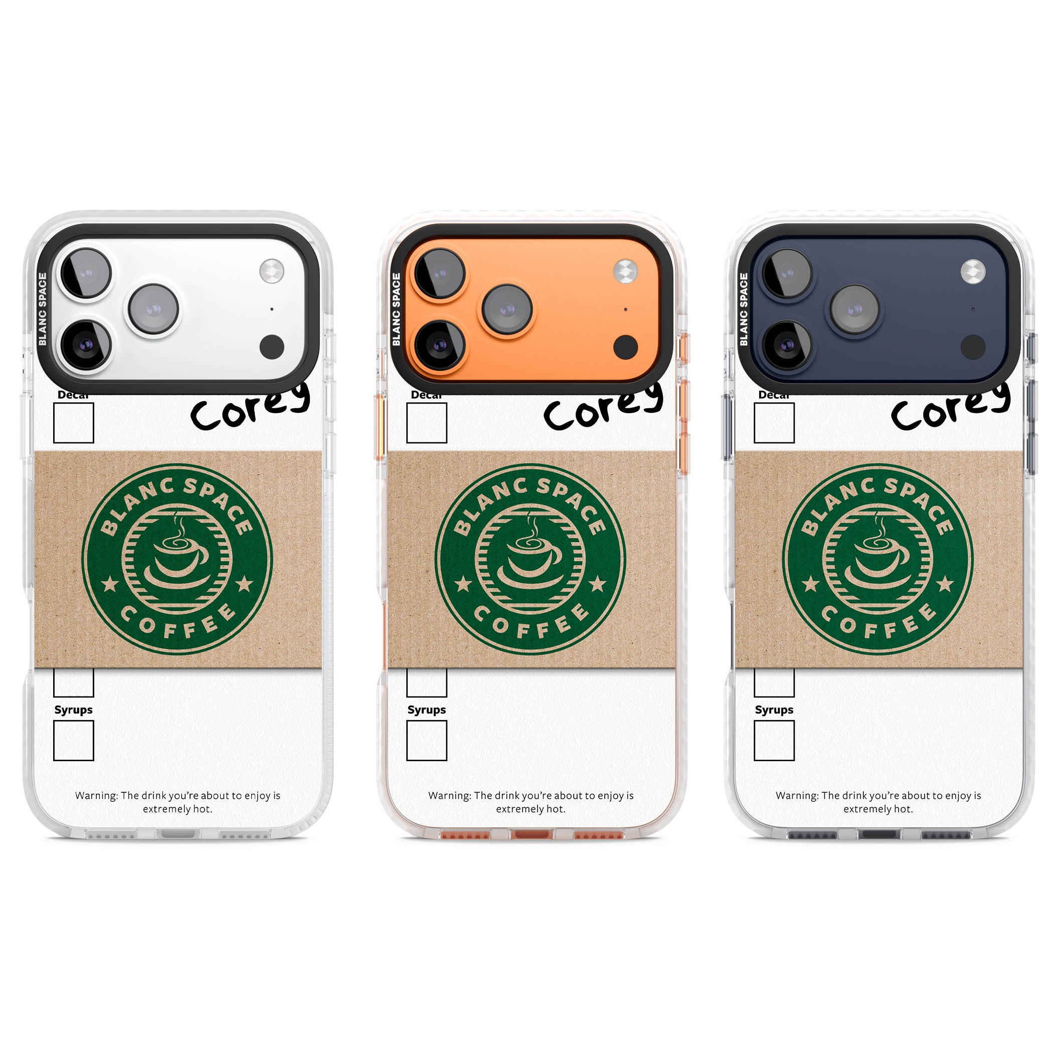 Personalised Coffee Cup iPhone 17 Pro Impact Clear Phone Case APT Impact Protection
