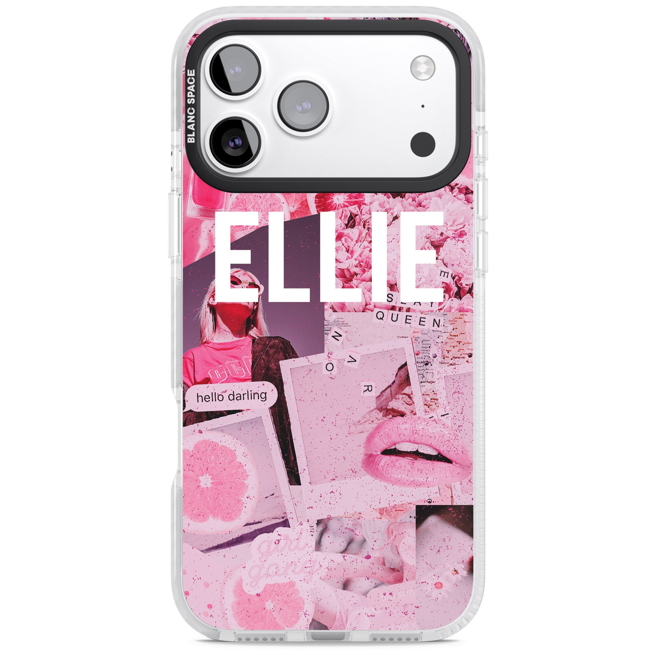 Personalised Sweet Pink Collage iPhone 17 Pro Impact Clear Phone Case